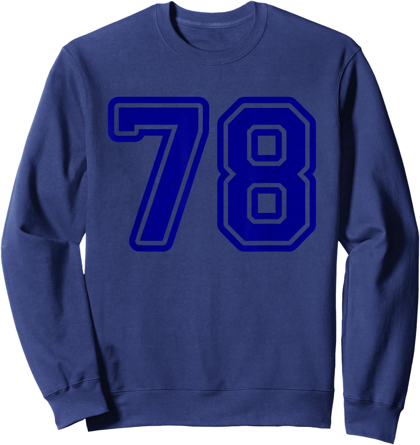 Number #78 Blue Sport Varsity Number 78 Sweatshirt - Sweatshirt | Navy
