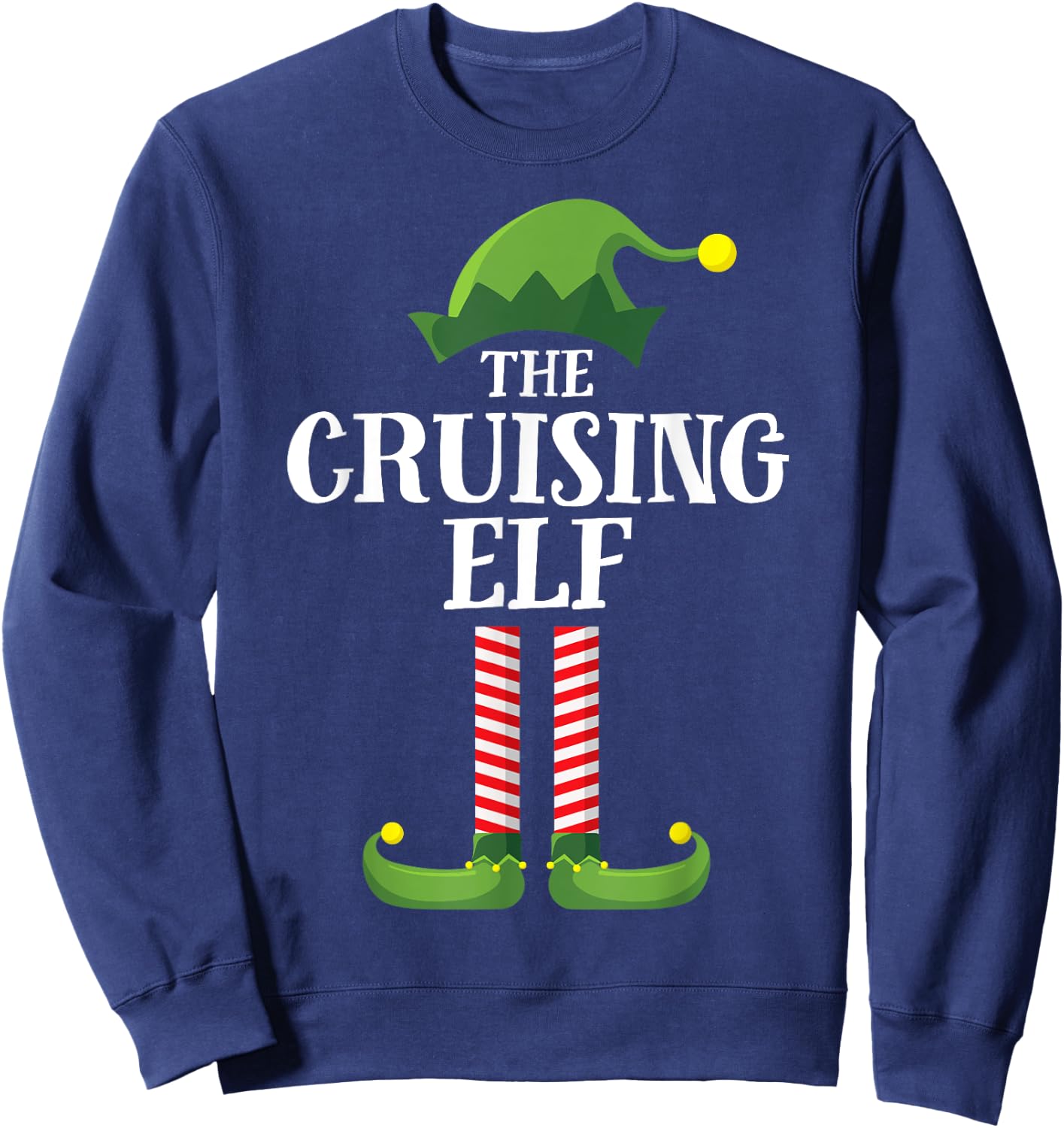 Cruising Elf Matching Family Cruise Christmas Funny Group Sweatshirt - Sweatshirt | Navy