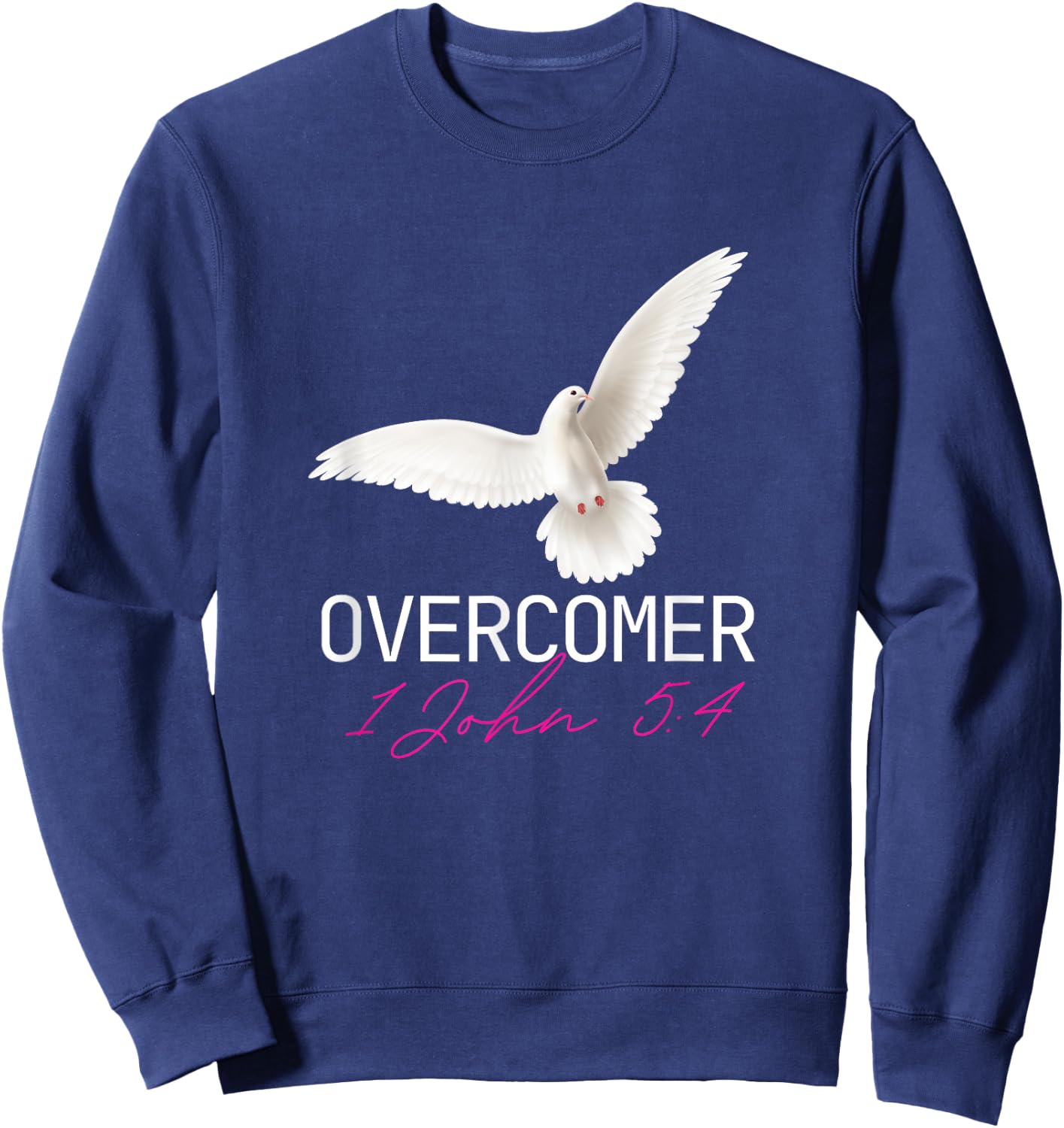 Christian Faith Overcomer Motivational Inspirational Sweatshirt - Sweatshirt | Navy