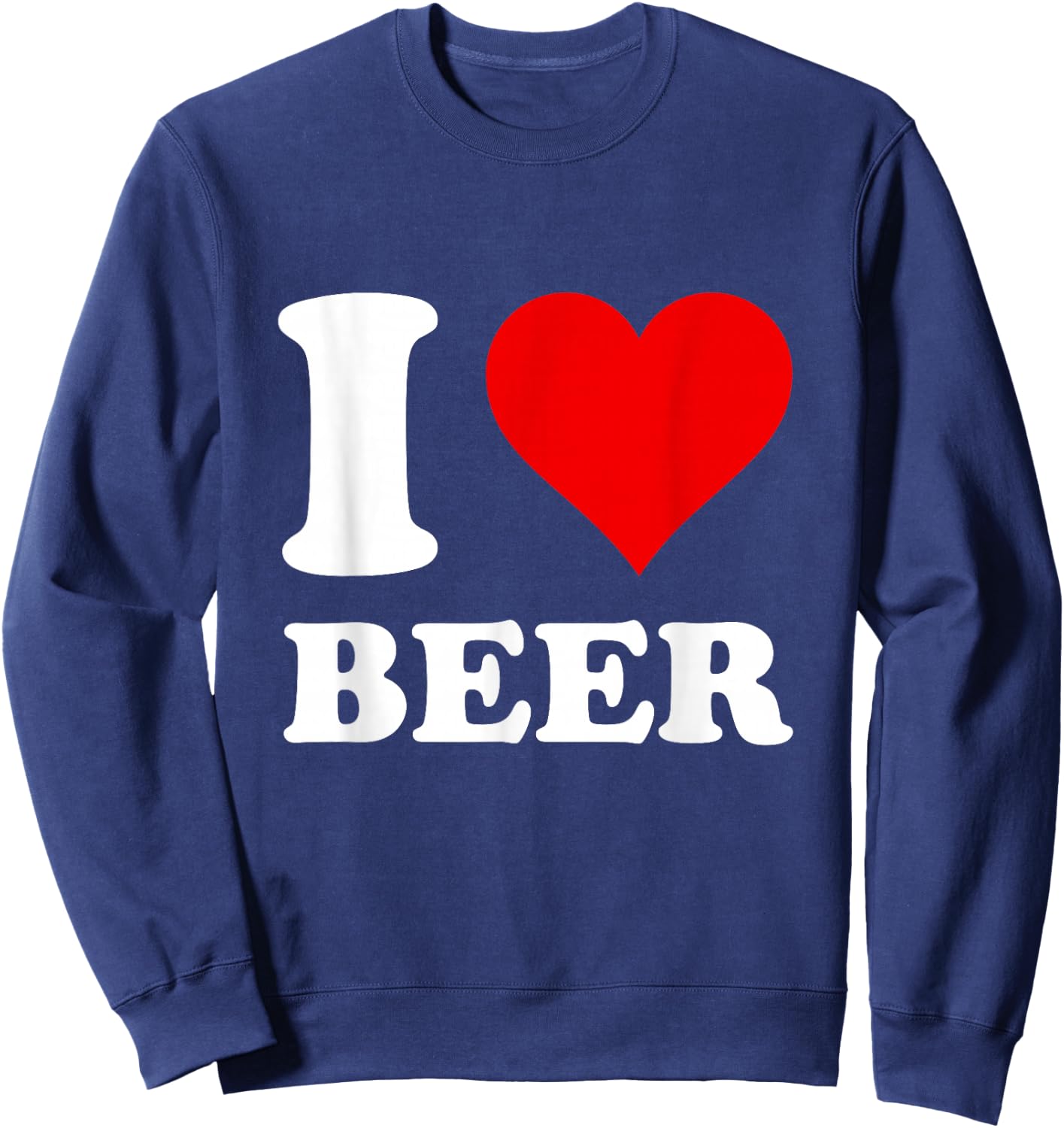 Red Heart I Love Beer Sweatshirt - Sweatshirt | Navy