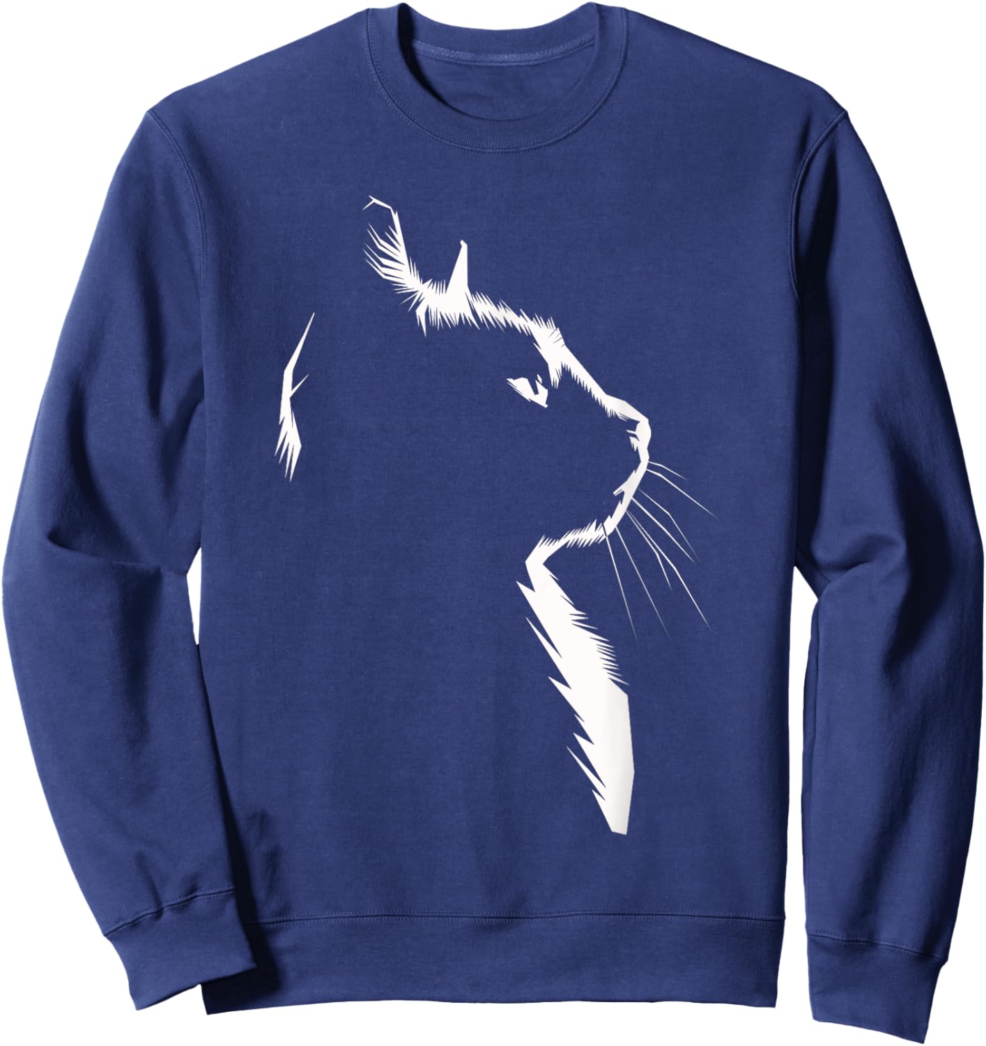 Cat Apparel Women With Cat Illustration Pet Owners Sweatshirt - Sweatshirt | Navy