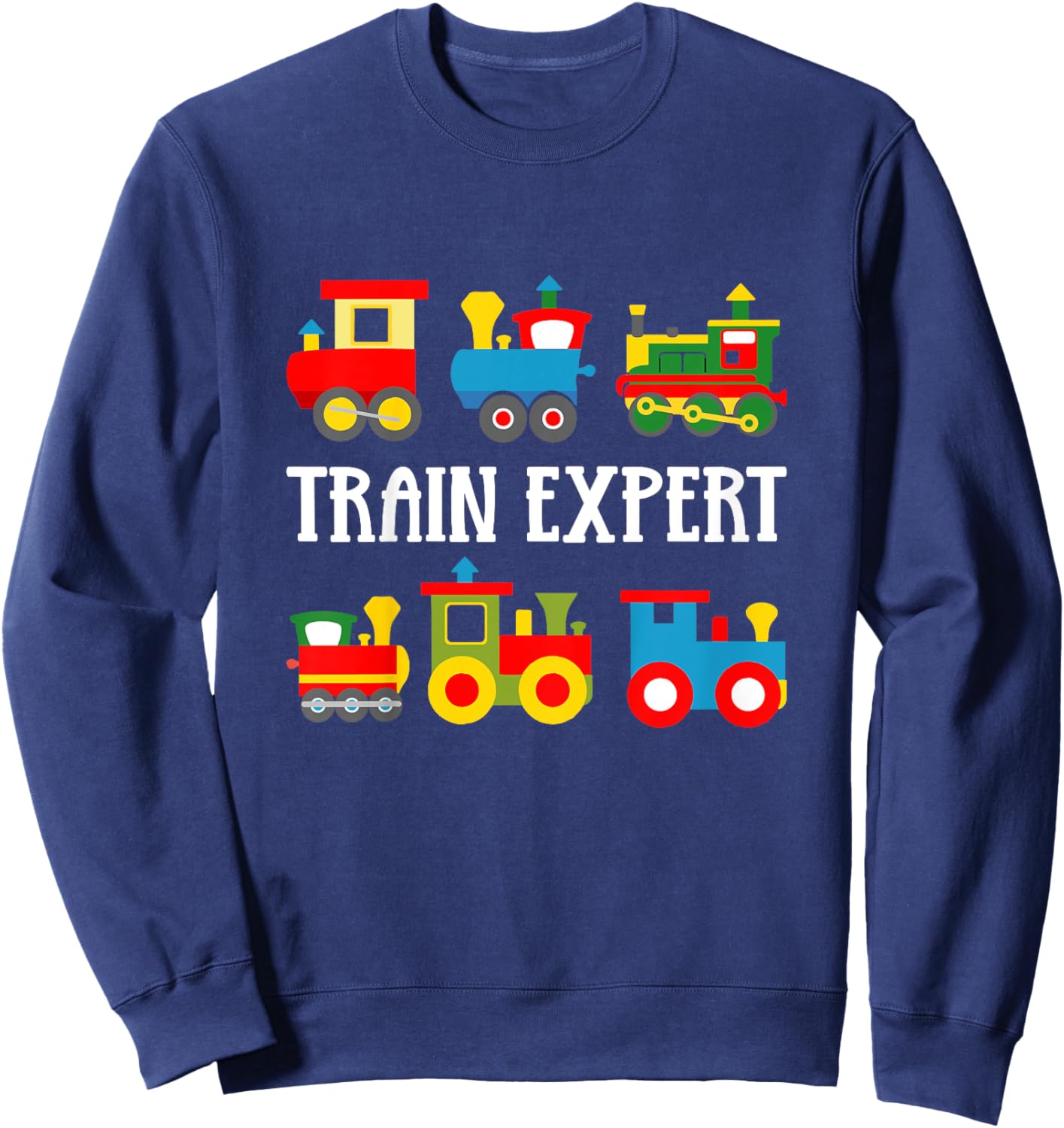 Trains Funny Boys Train Expert Kids Sweatshirt - Sweatshirt | Navy