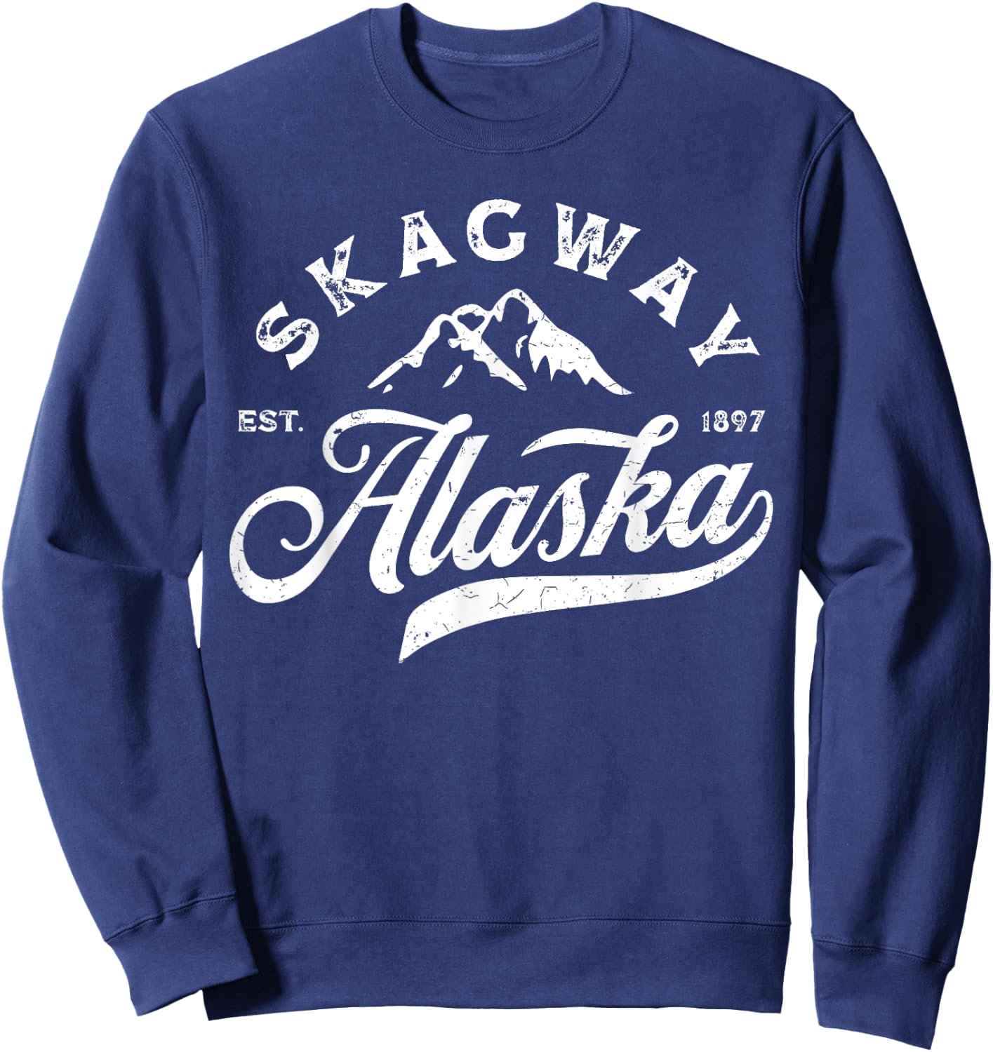 Skagway Alaska AK Vintage Mountains Vacation Souvenir Sweatshirt - Sweatshirt | Navy