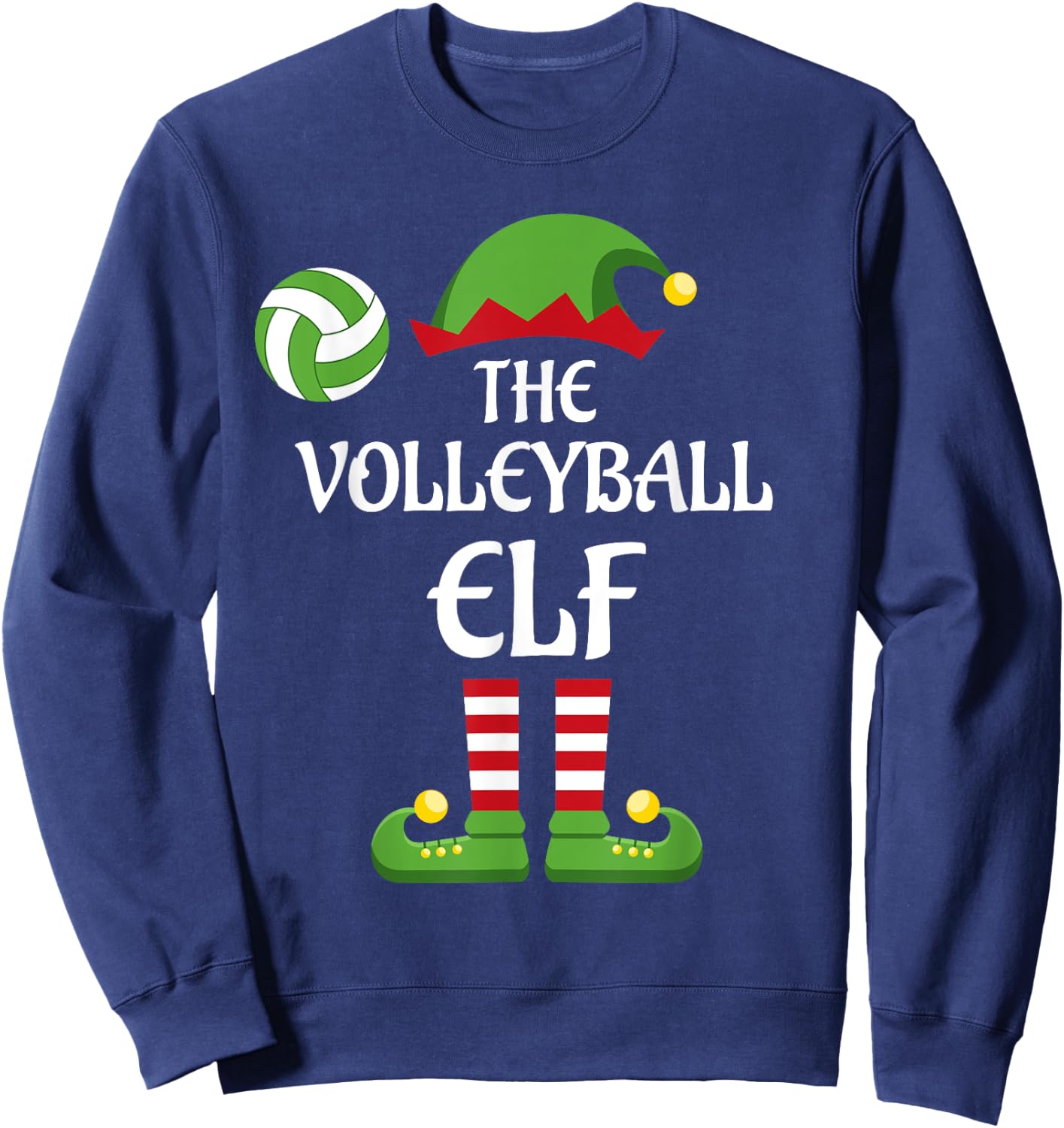 Volleyball Elf Family Matching Group Christmas Sporty Sweatshirt - Sweatshirt | Navy