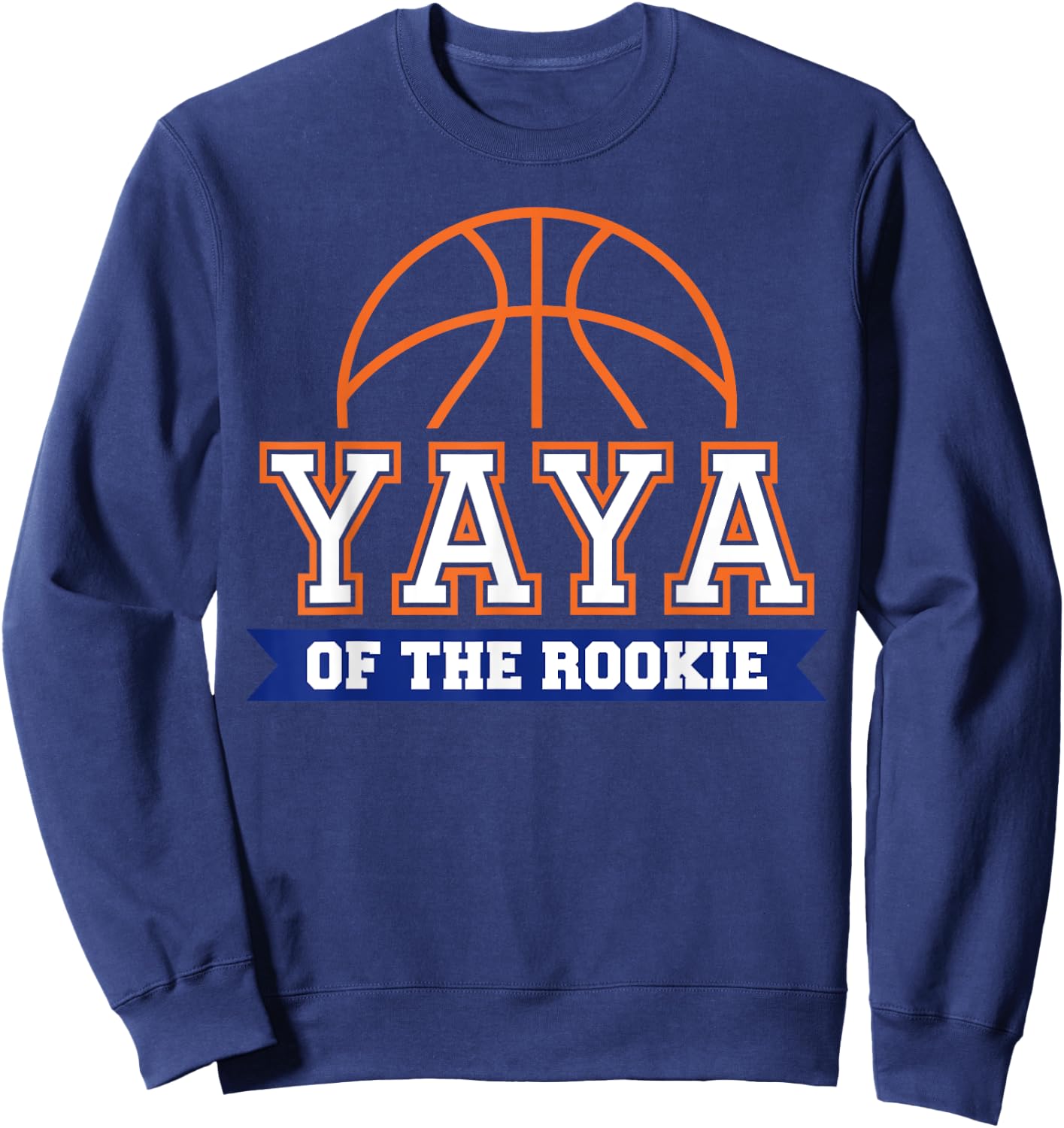 Yaya of Rookie 1st Birthday Basketball Theme Matching Party Sweatshirt - Sweatshirt | Navy