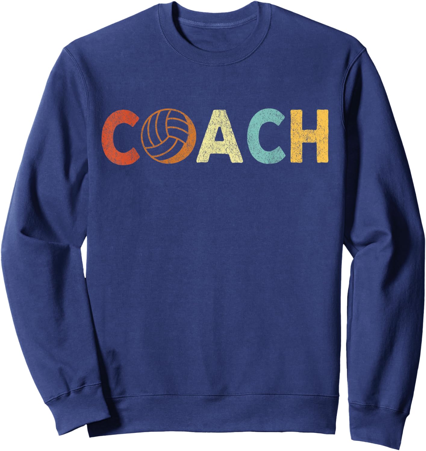 Vintage Volleyball Coach Volleyball Coaching Retro Sweatshirt - Sweatshirt | Navy