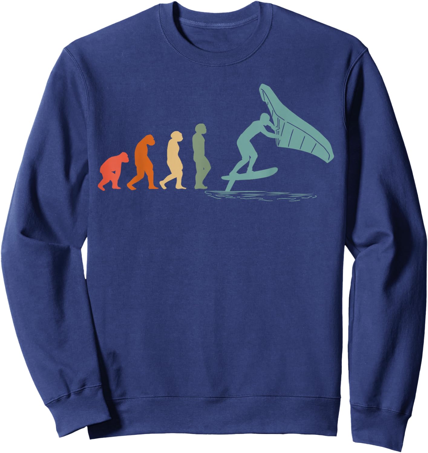 Wingfoil-Surfer Wingfoiling-Board Vintage Wing-Foiling Sweatshirt - Sweatshirt | Navy