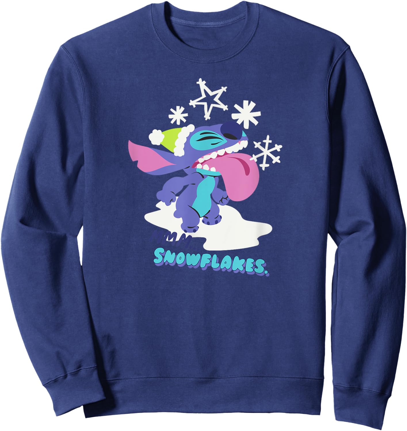 Amazon Essentials Stitch Wintertime Catching Snowflakes Sweatshirt - Sweatshirt | Navy