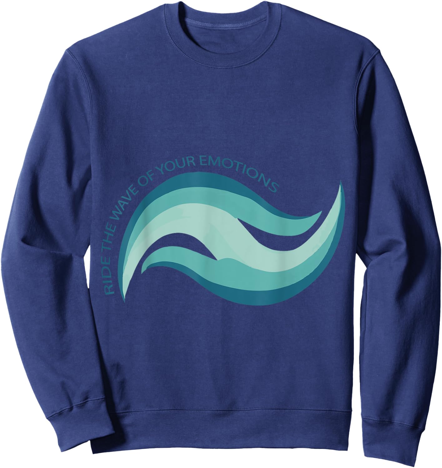 DBT Ride the Wave of your emotions mindfulness Therapy Sweatshirt - Sweatshirt | Navy