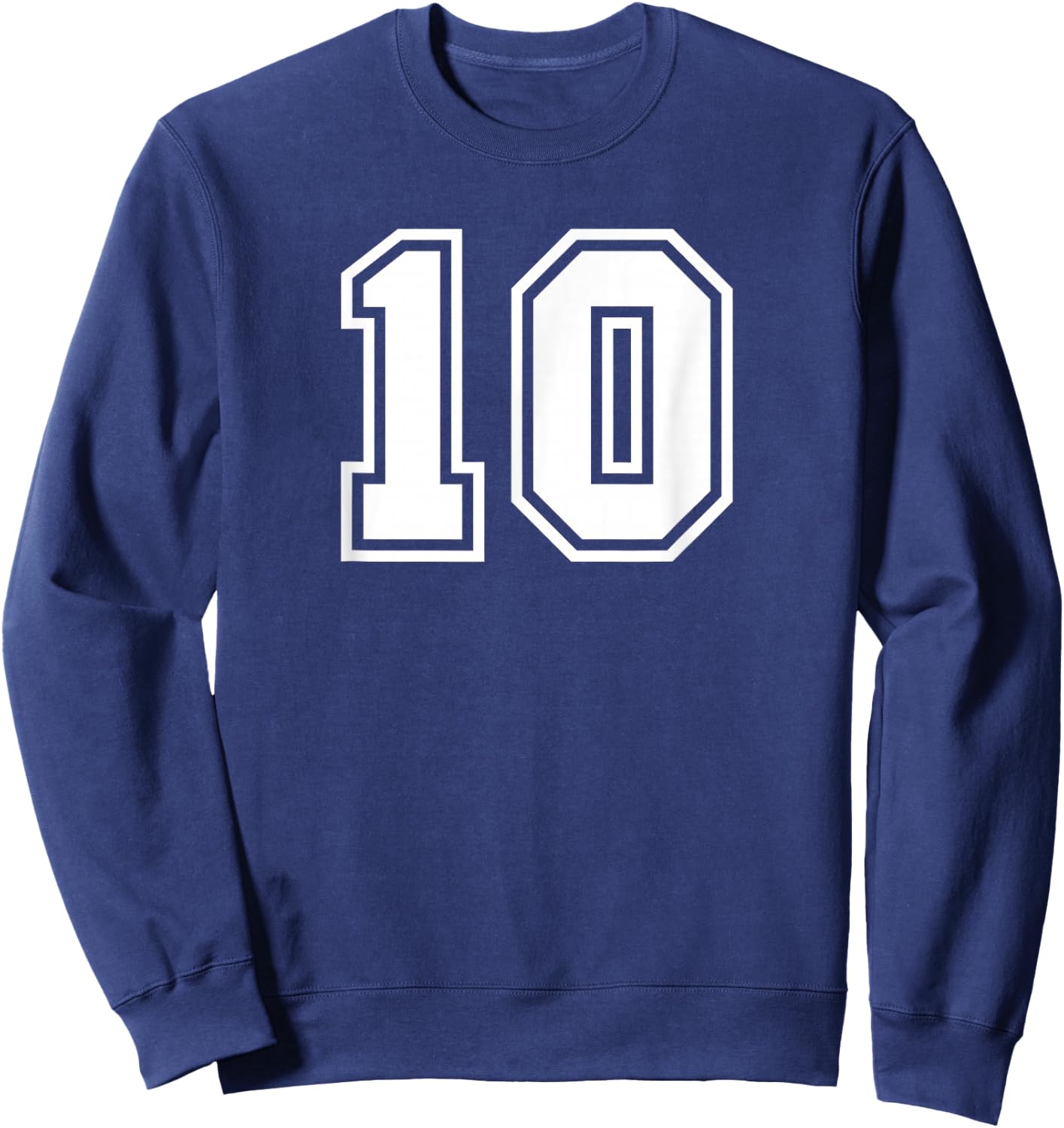 Number #10 Sport White Number Sweatshirt - Sweatshirt | Navy