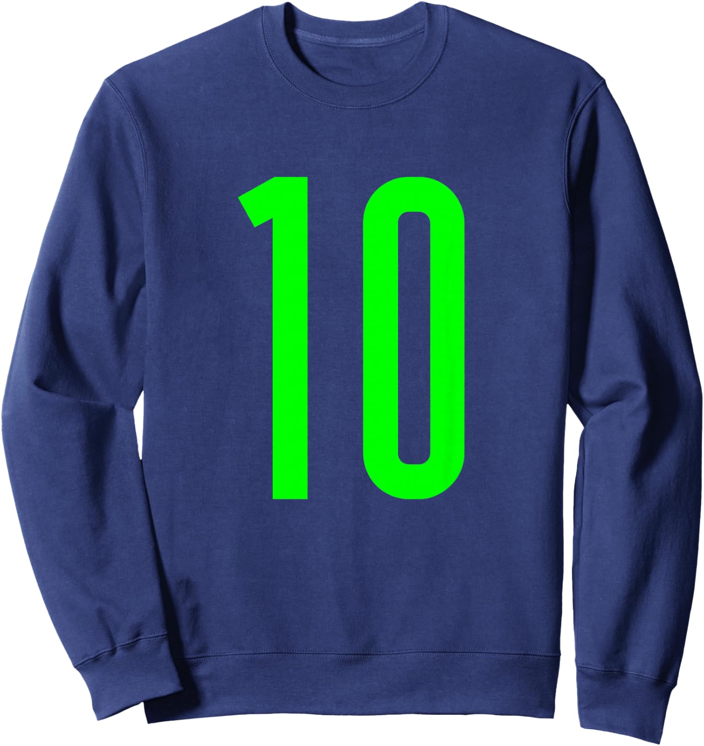 Green Sport Team Number #10 Sweatshirt - Sweatshirt | Navy