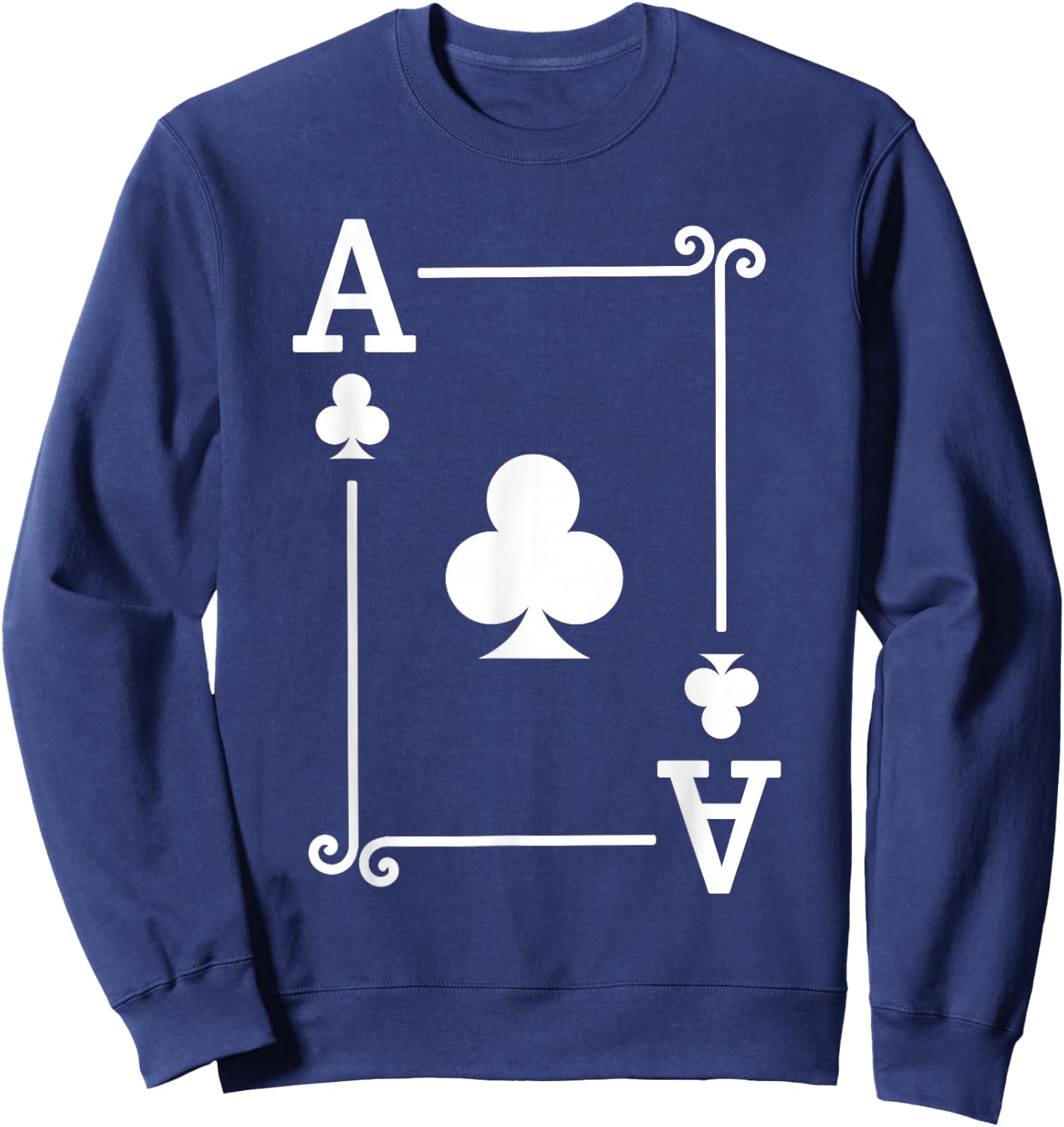 Playing Cards Costume - Ace Clubs Card - Ace Card Sweatshirt - Sweatshirt | Navy