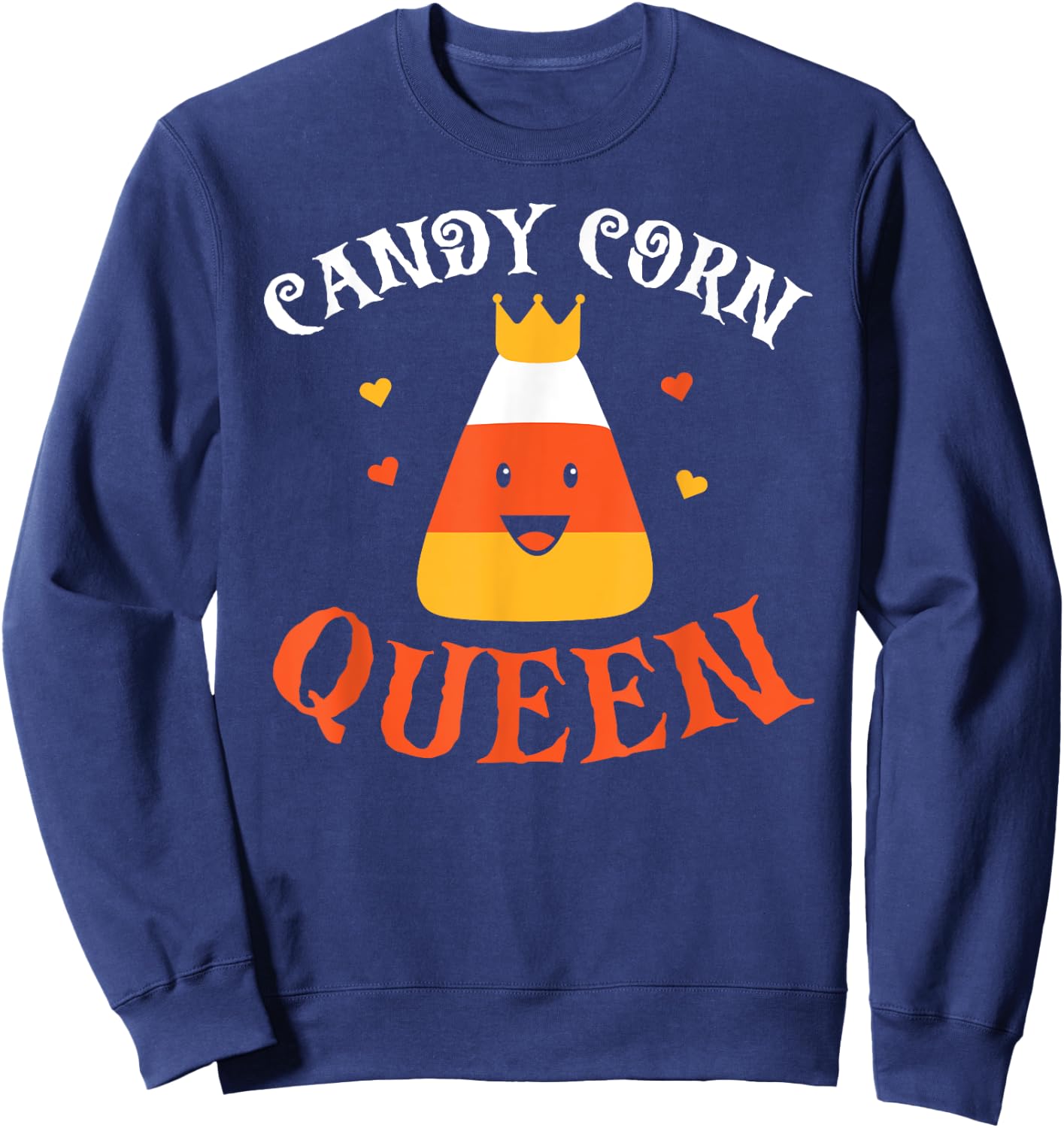 Candy Corn Queen Halloween Party Cute Costume Funny Sweatshirt - Sweatshirt | Navy