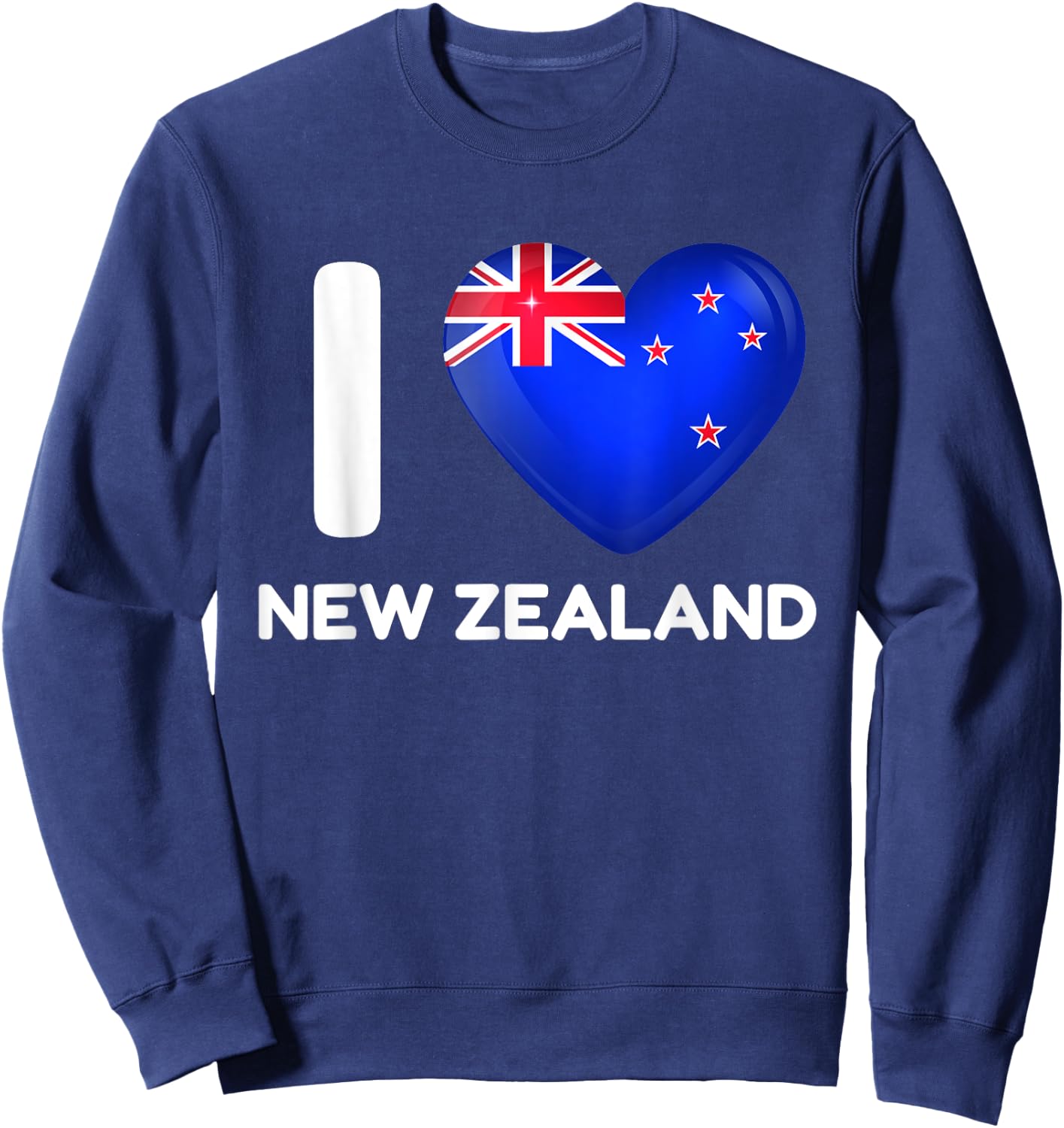 I Love New Zealand Heart New Zealand Family Travel Sweatshirt - Sweatshirt | Navy