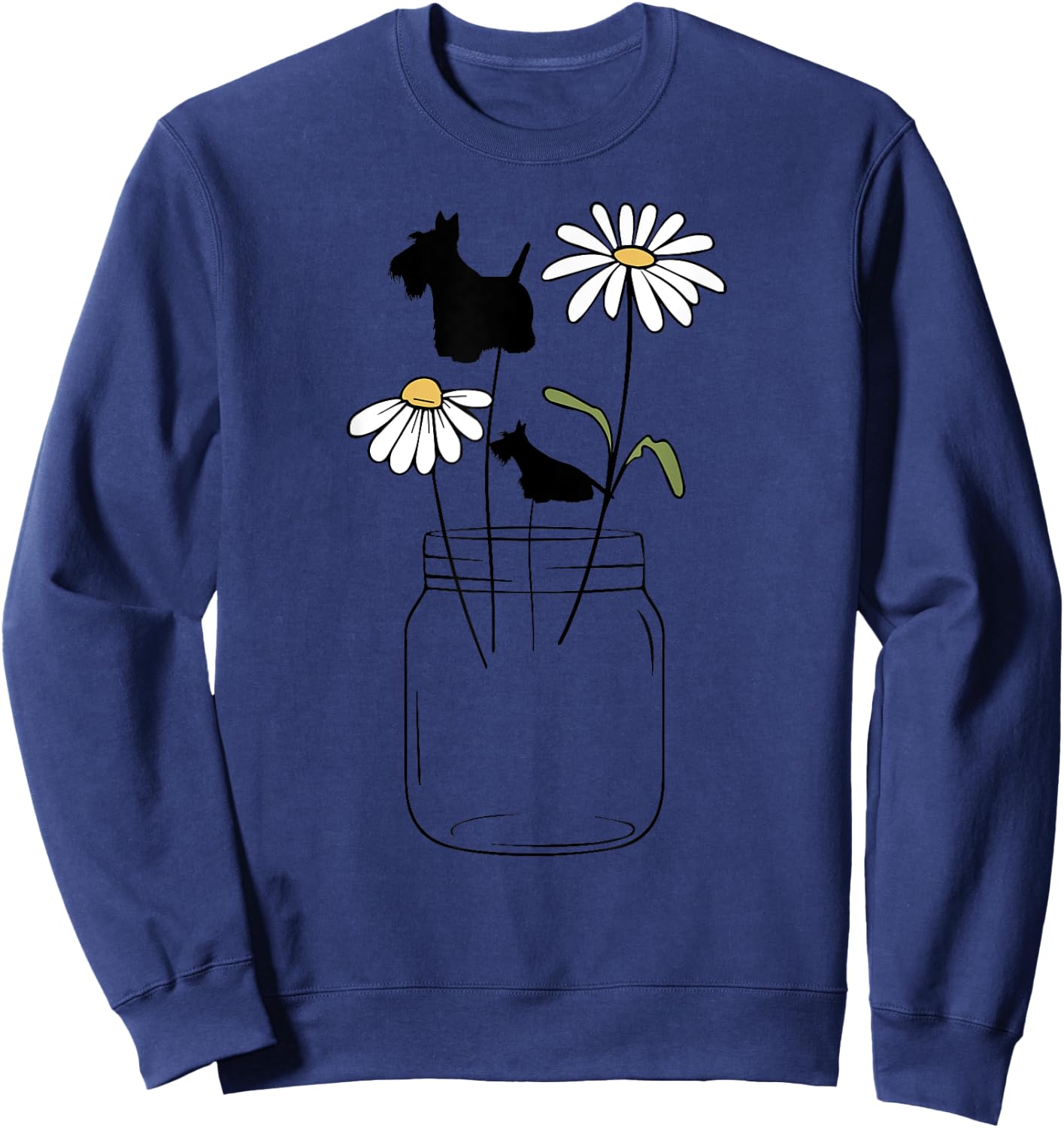 Scottie mom Scottish Terrier flower Sweatshirt - Sweatshirt | Navy