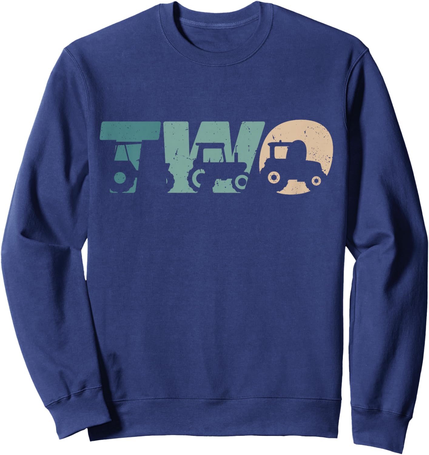 2 Year Old Shirt 2nd Birthday Tractor Farmer Boys Girls Kid Sweatshirt - Sweatshirt | Navy