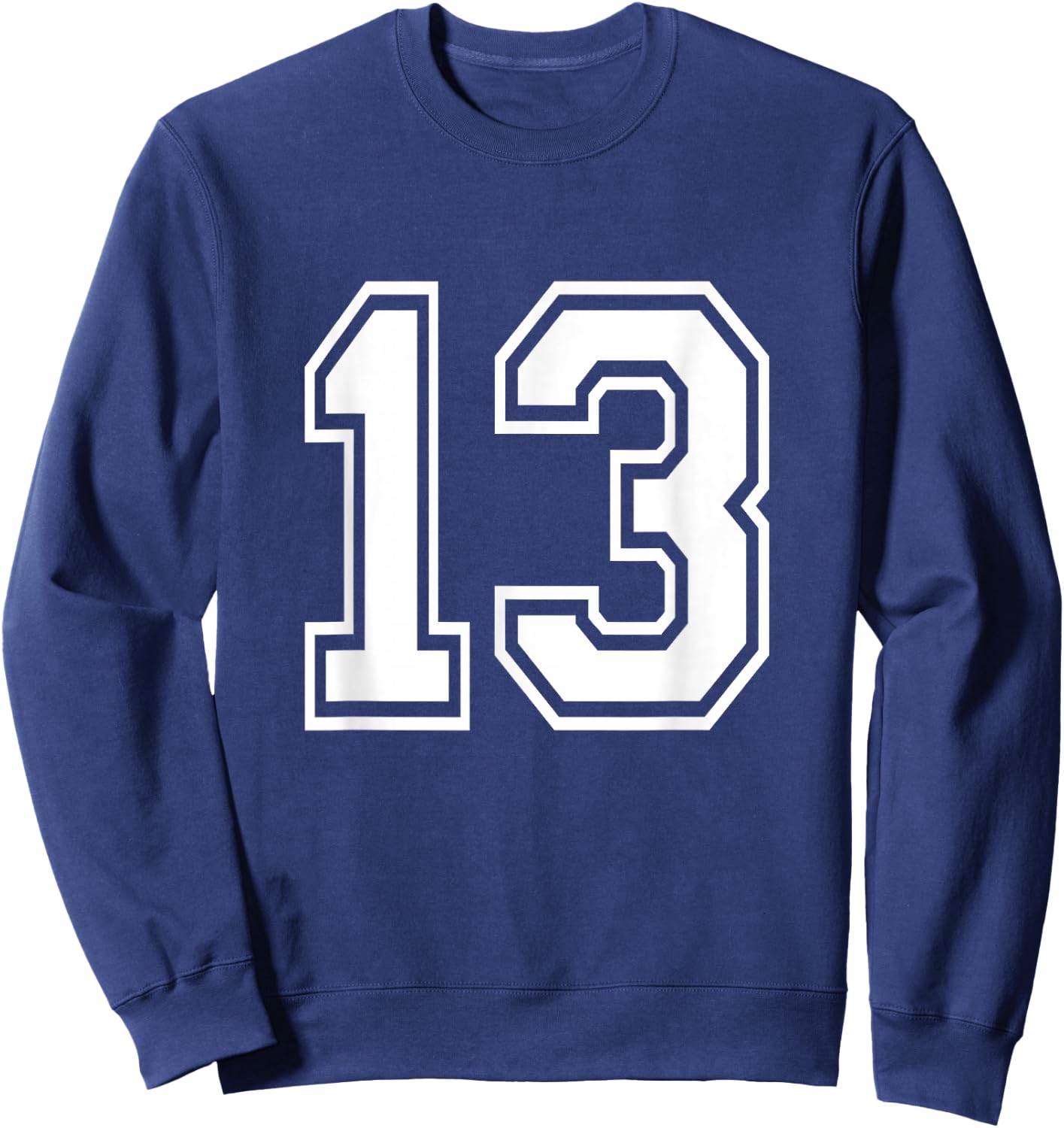 Number 13 Varsity Sports Team Jersey 13th Birthday 13 Years Sweatshirt - Sweatshirt | Navy