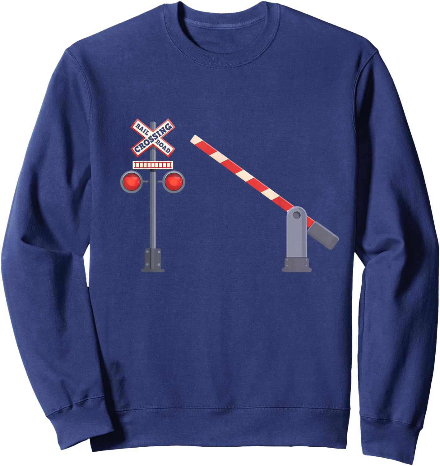 Railroad Crossing Barrier Sign Halloween Costume DIY Sweatshirt - Sweatshirt | Navy