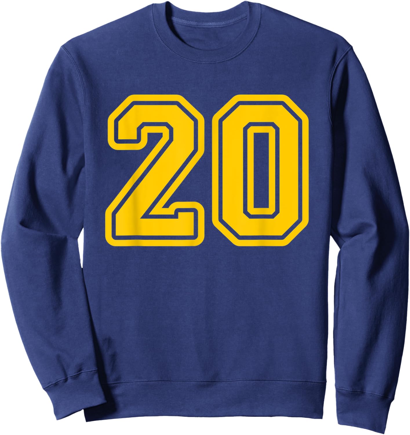 Jersey #20 Golden Yellow Sports Team Jersey Number 20 Sweatshirt - Sweatshirt | Navy