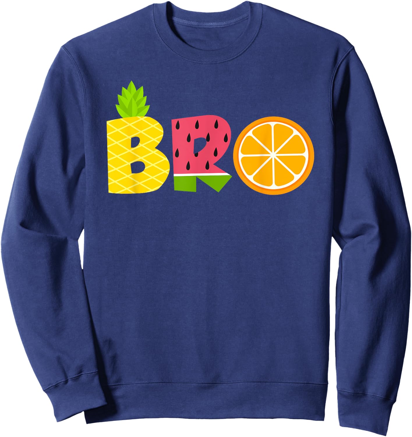 Funny Brother Fruitarian Lover Summer Boys Fruit Slice Sweatshirt - Sweatshirt | Navy