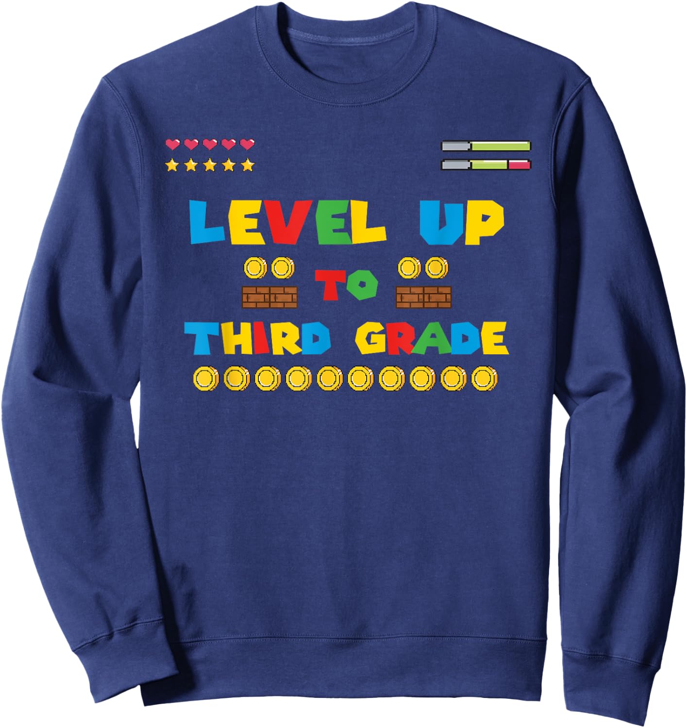 Level Up To Third Grade 3rd Kiddo Game Gaming Back to School Sweatshirt - Sweatshirt | Navy