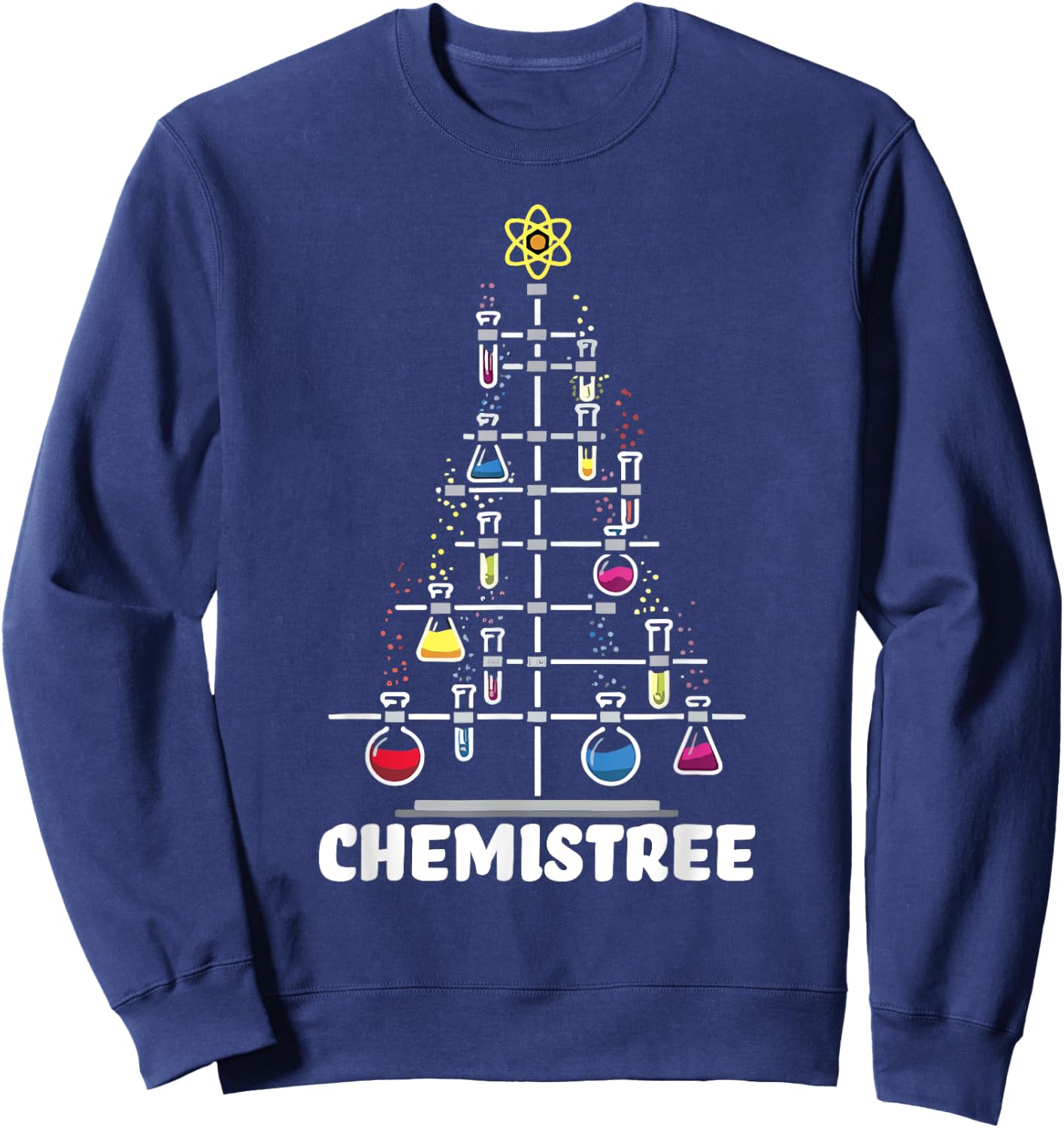 Science Christmas Oh Chemist Tree Chemistree Chemistry Sweatshirt - Sweatshirt | Navy