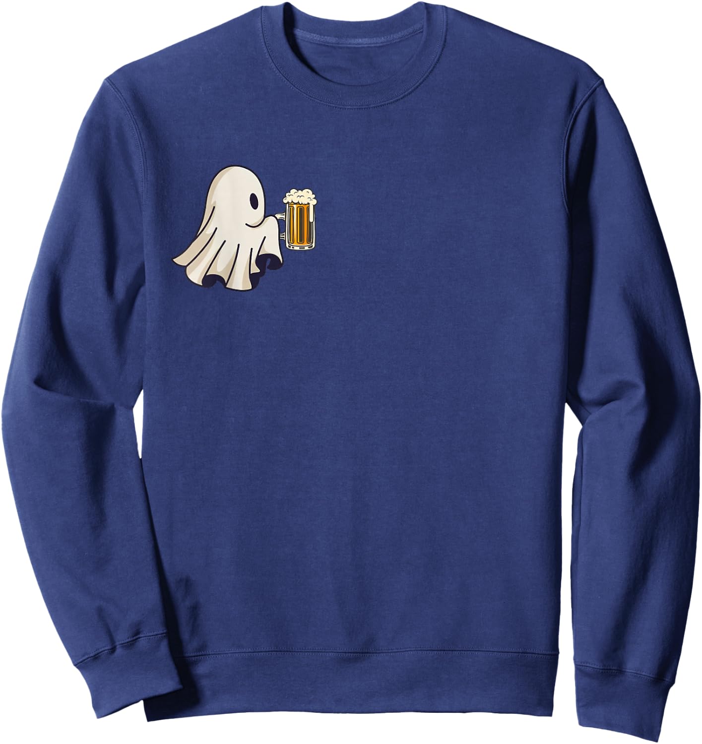 Little Ghost Drinking Beer Funny Halloween Costume Men Women Sweatshirt - Sweatshirt | Navy