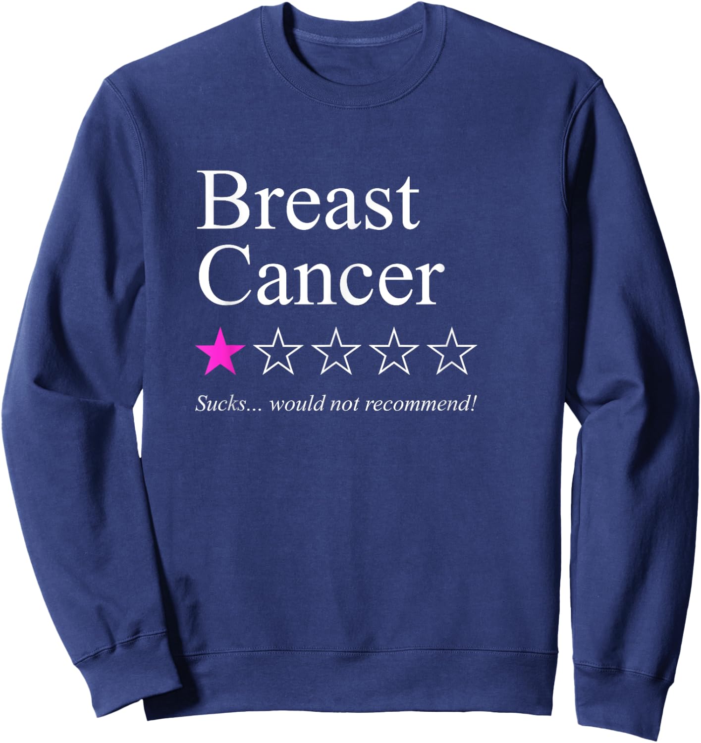 Breast cancer - Star rating would not recommend Sweatshirt - Sweatshirt | Navy