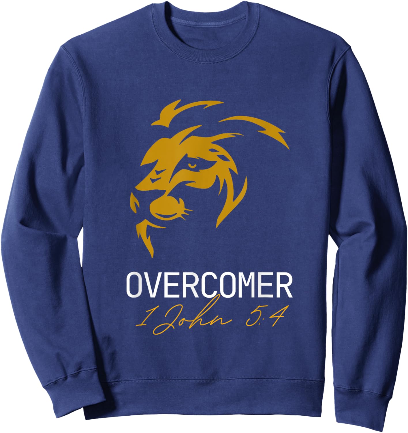 Christian Faith Overcomer Motivational Sweatshirt - Sweatshirt | Navy