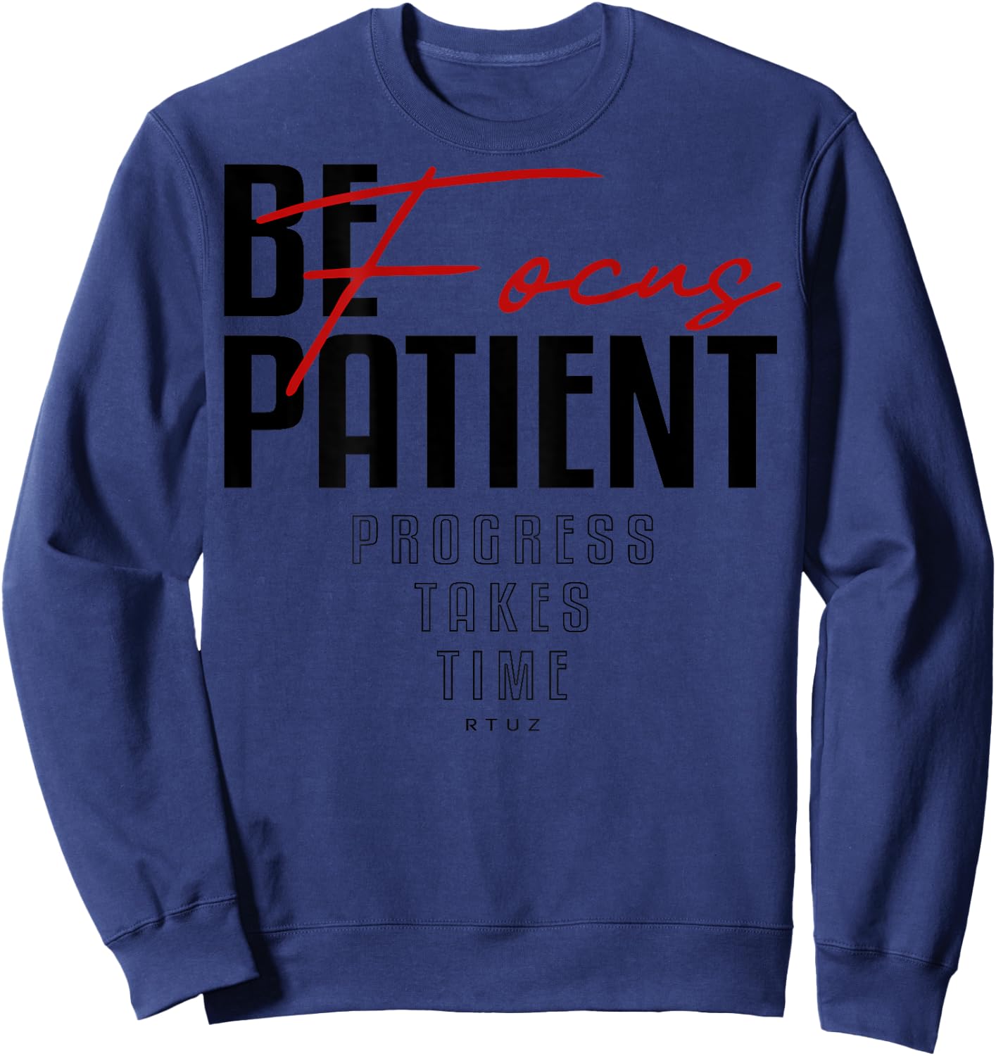Fitness Quote Y2K Gym Training Back Print Yoga Sport Workout Sweatshirt - Sweatshirt | Navy