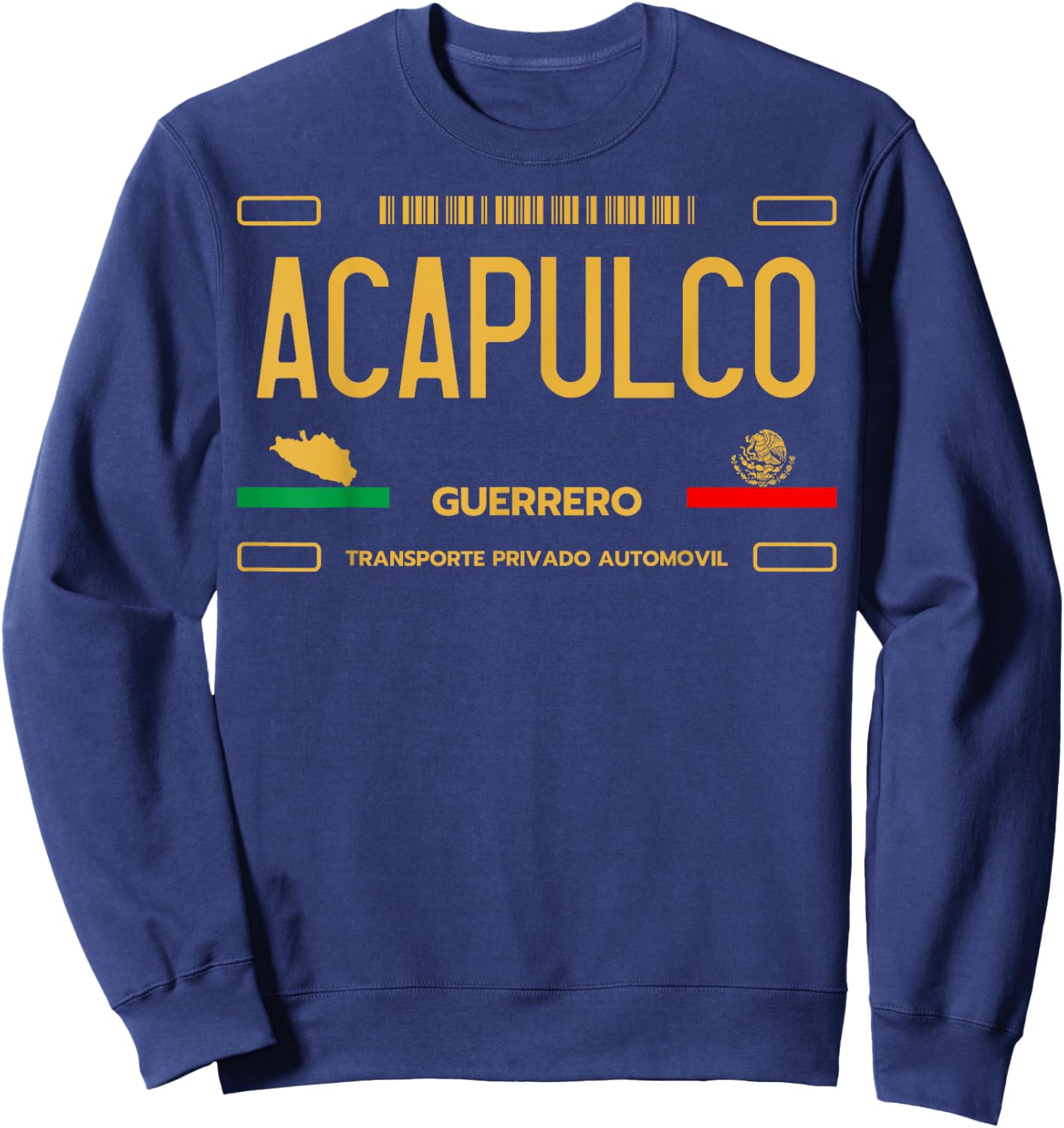Acapulco License Plate, Acapulco Guerrero, Acapulco Sweatshirt - Sweatshirt | Navy
