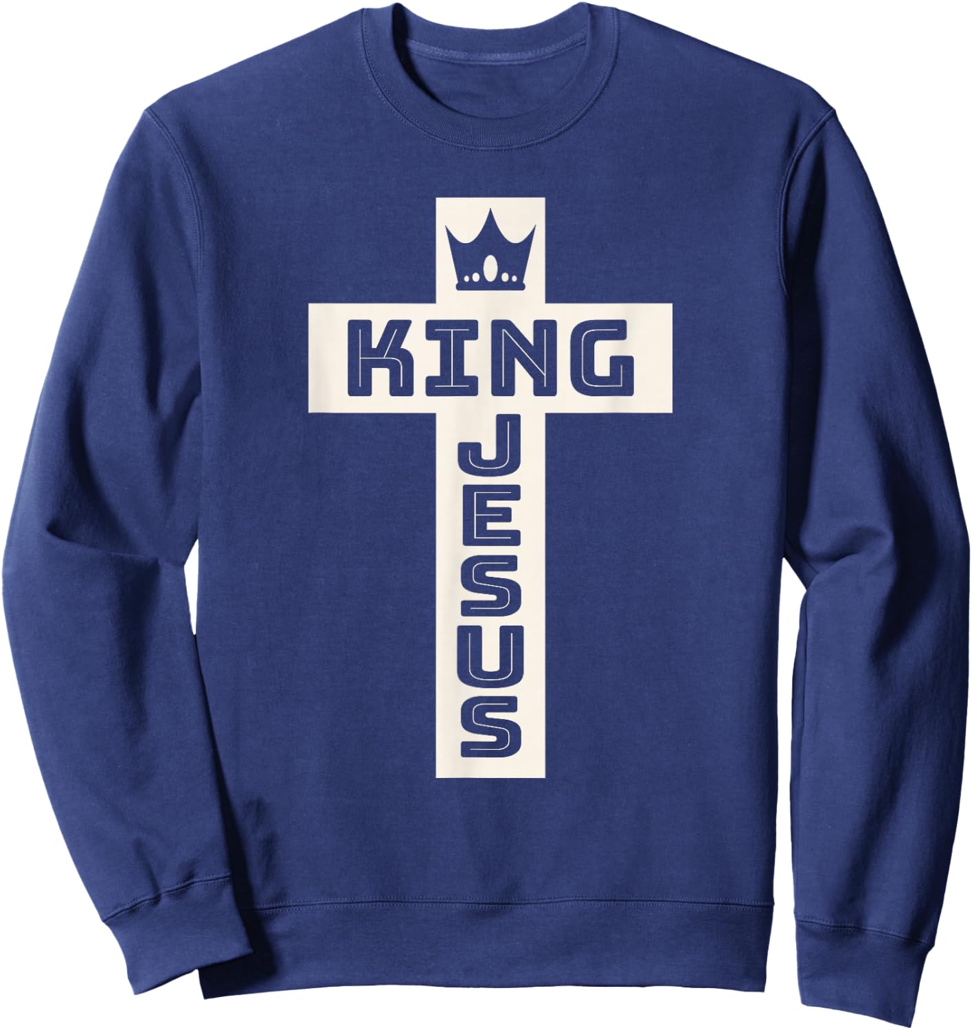 King Jesus Christian Cross Sweatshirt - Sweatshirt | Navy
