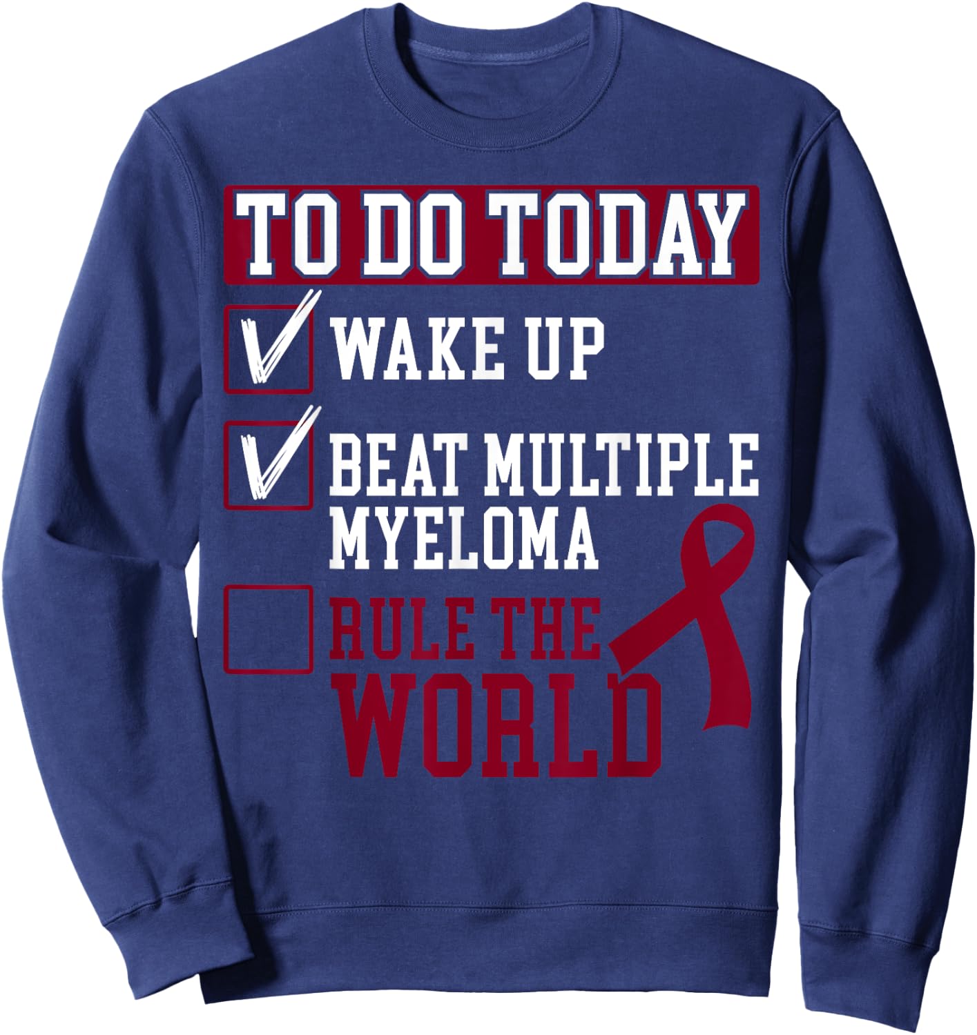 Multiple Myeloma Warrior Myeloma Cancer Awareness Sweatshirt - Sweatshirt | Navy