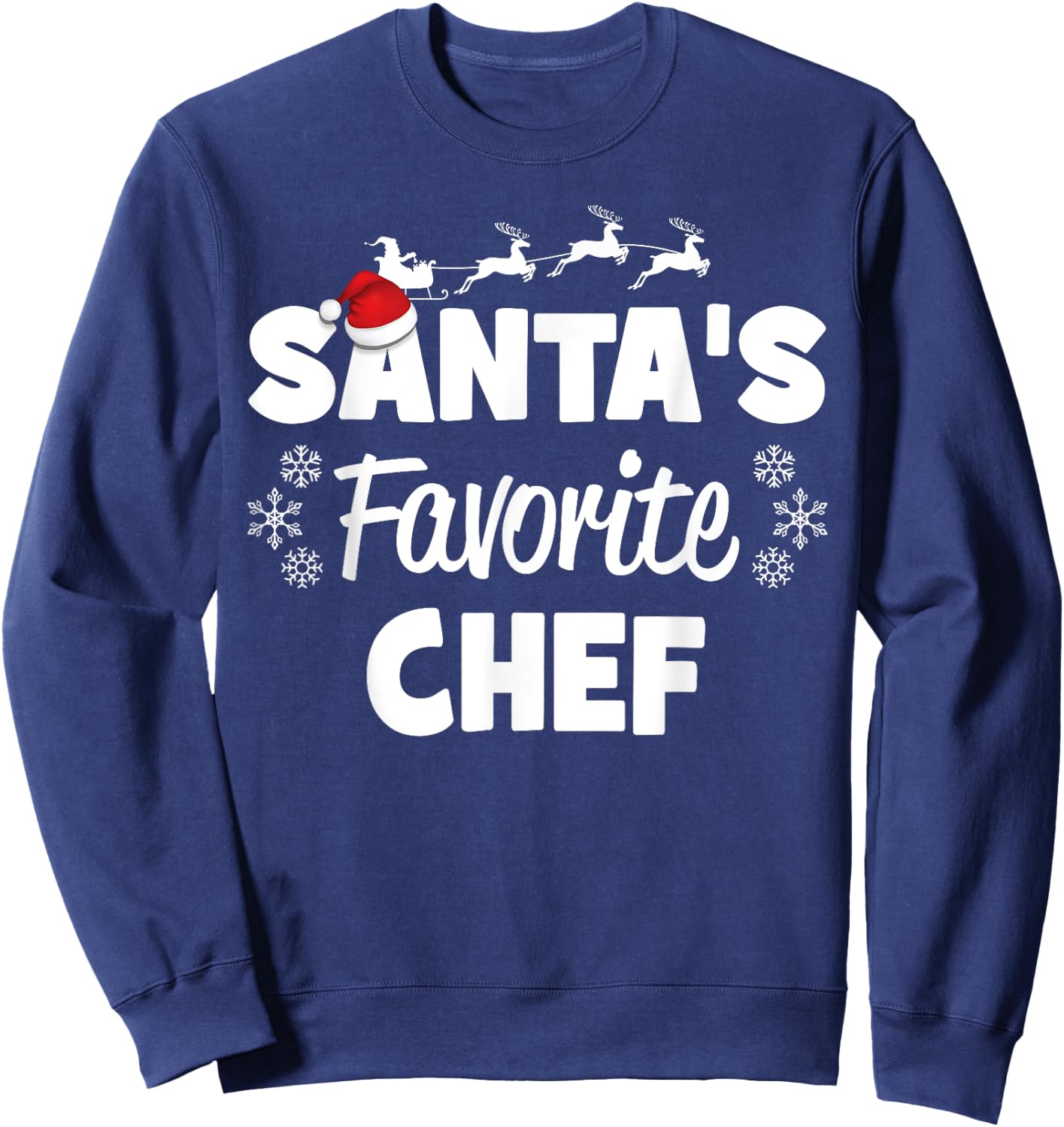 Santa's Favorite Chef Funny Christmas Matching Sweatshirt - Sweatshirt | Navy