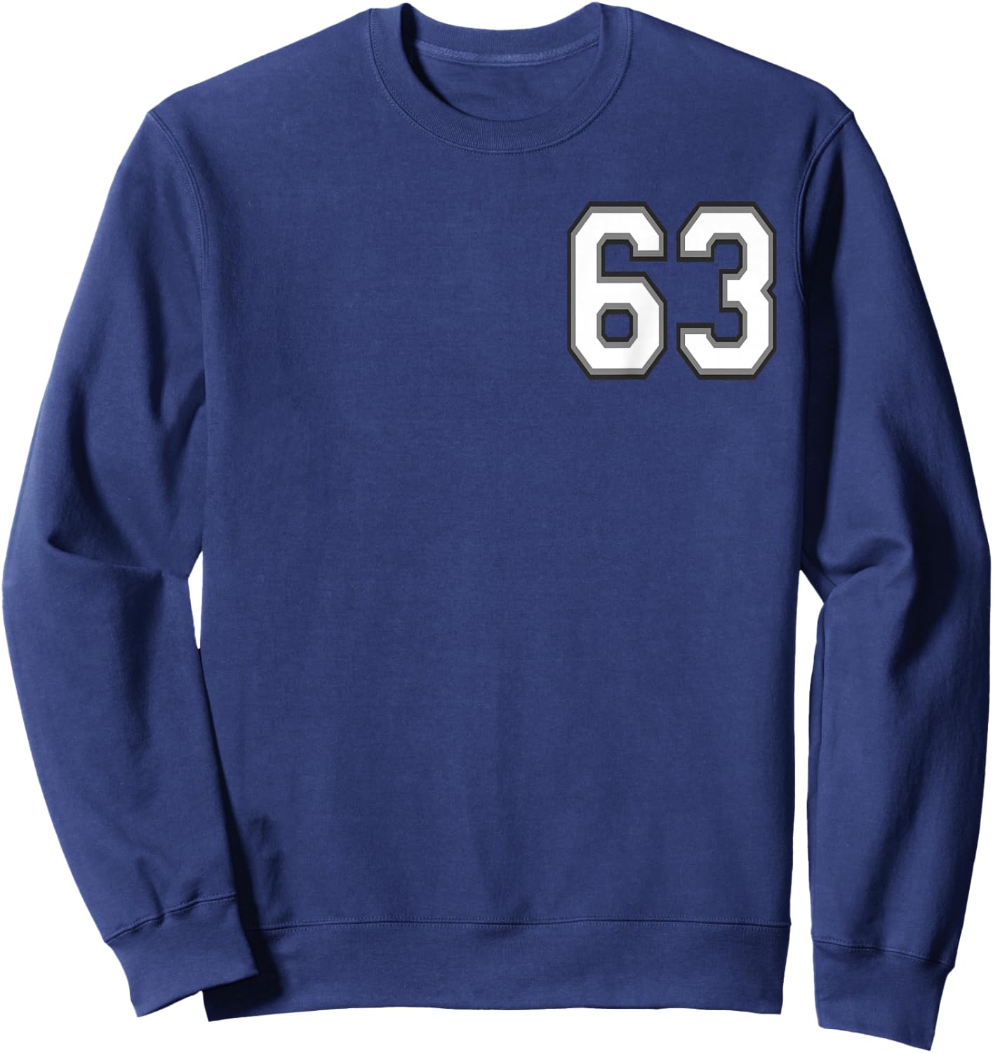 Number 63 in Black, White and Gray Sweatshirt - Sweatshirt | Navy
