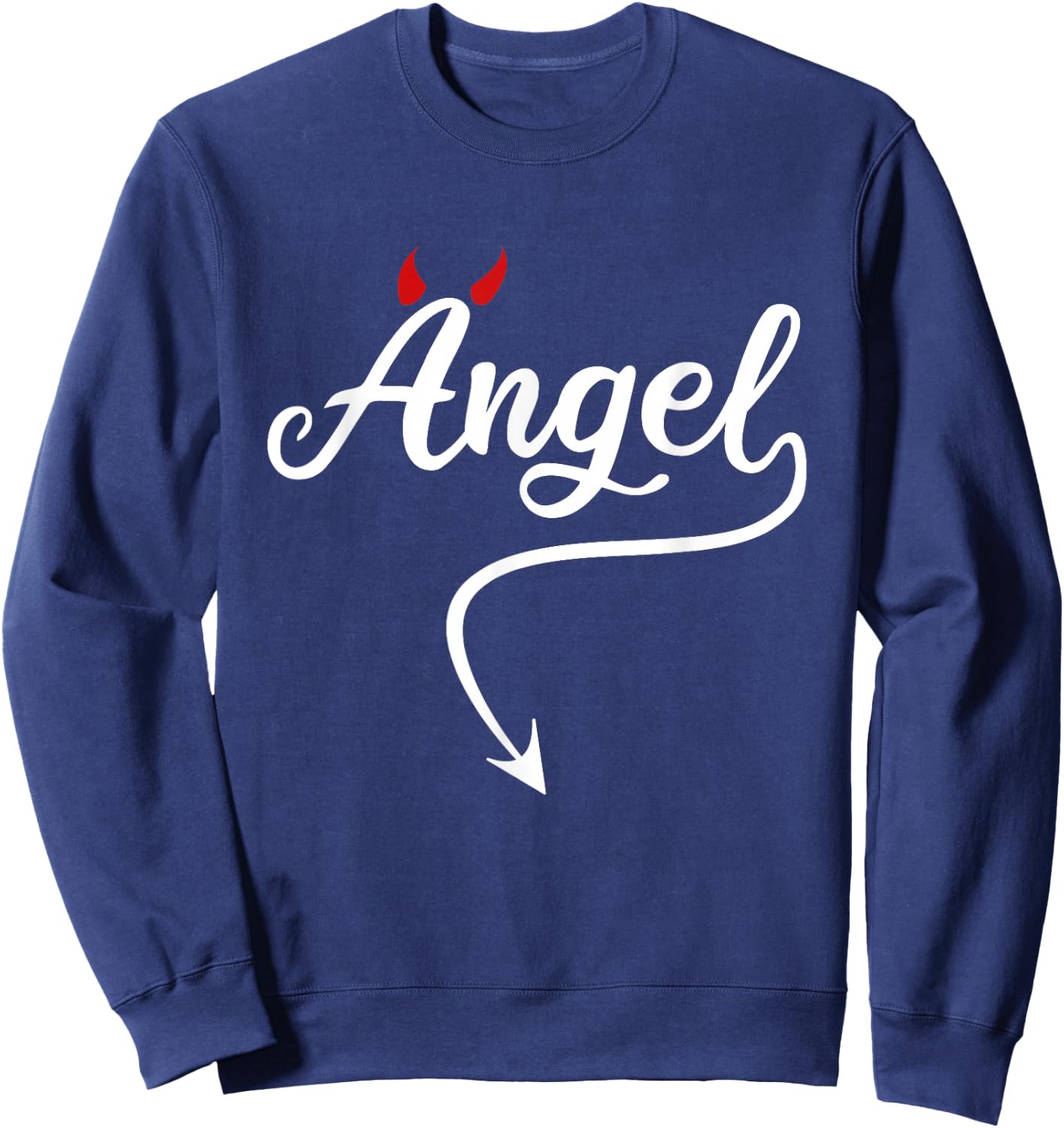 Devil Angel Costume Angel vs Devil Angel and Devil Halloween Sweatshirt - Sweatshirt | Navy