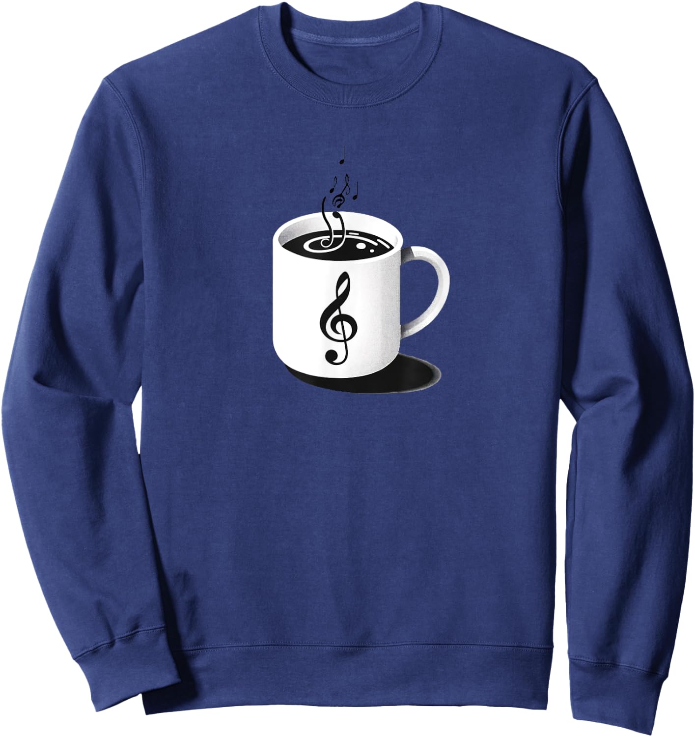 Minimalist Musical Coffee Music Teacher Brew Clef Note Sweatshirt - Sweatshirt | Navy