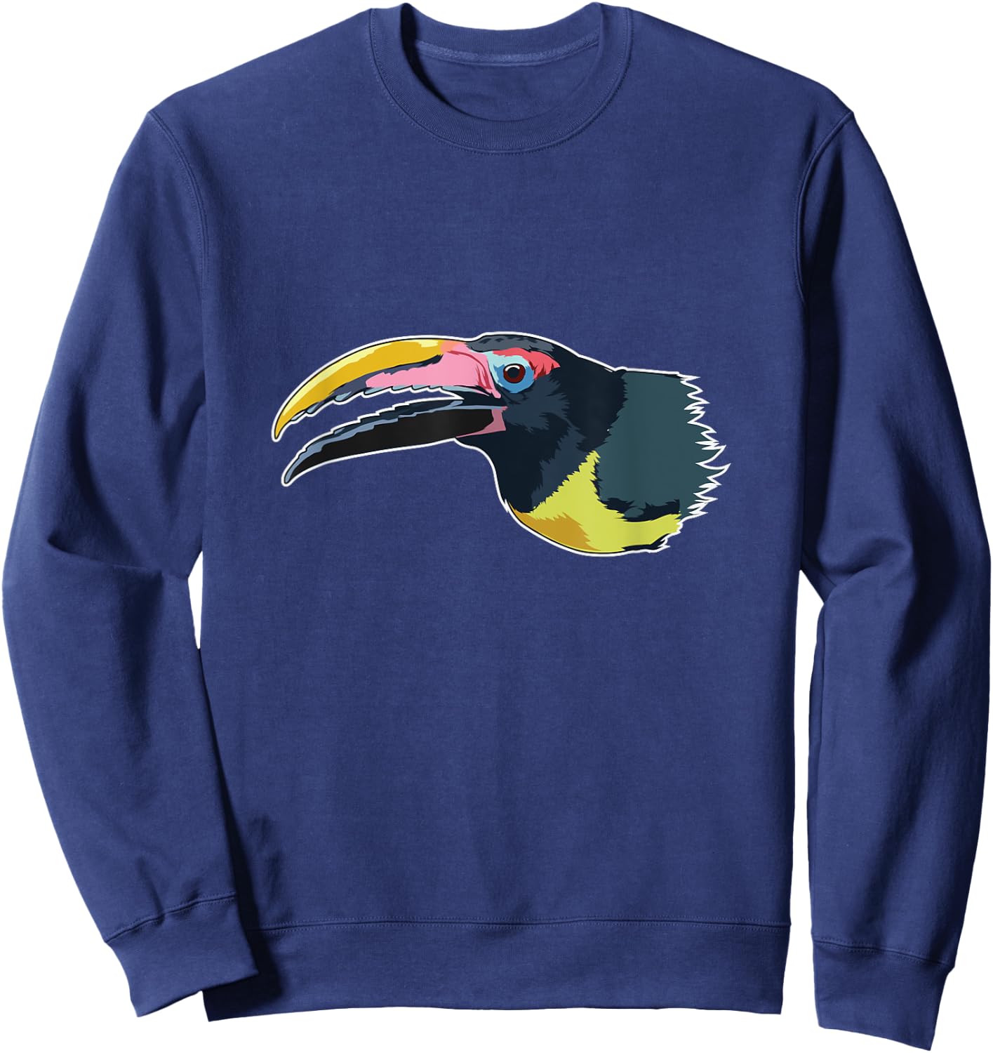 Green Aracari Toucan Bird Sweatshirt - Sweatshirt | Navy