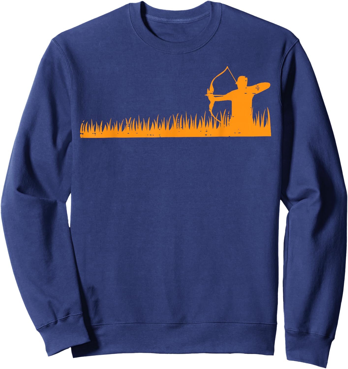 Bow Hunting Archer in Grass Archery Hunter Men Women Kids Sweatshirt - Sweatshirt | Navy