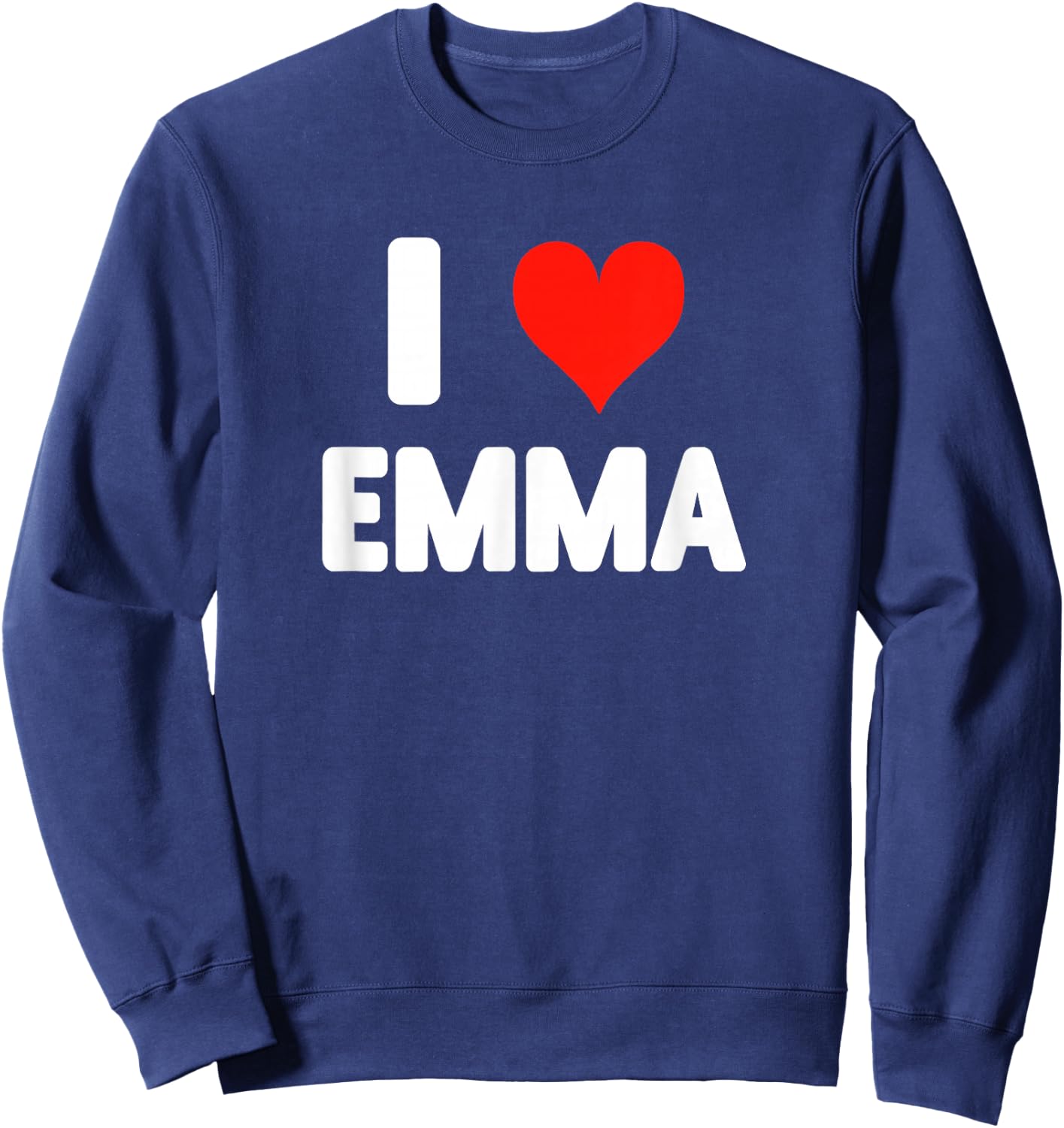 I Love Emma - Heart Sweatshirt - Sweatshirt | Navy