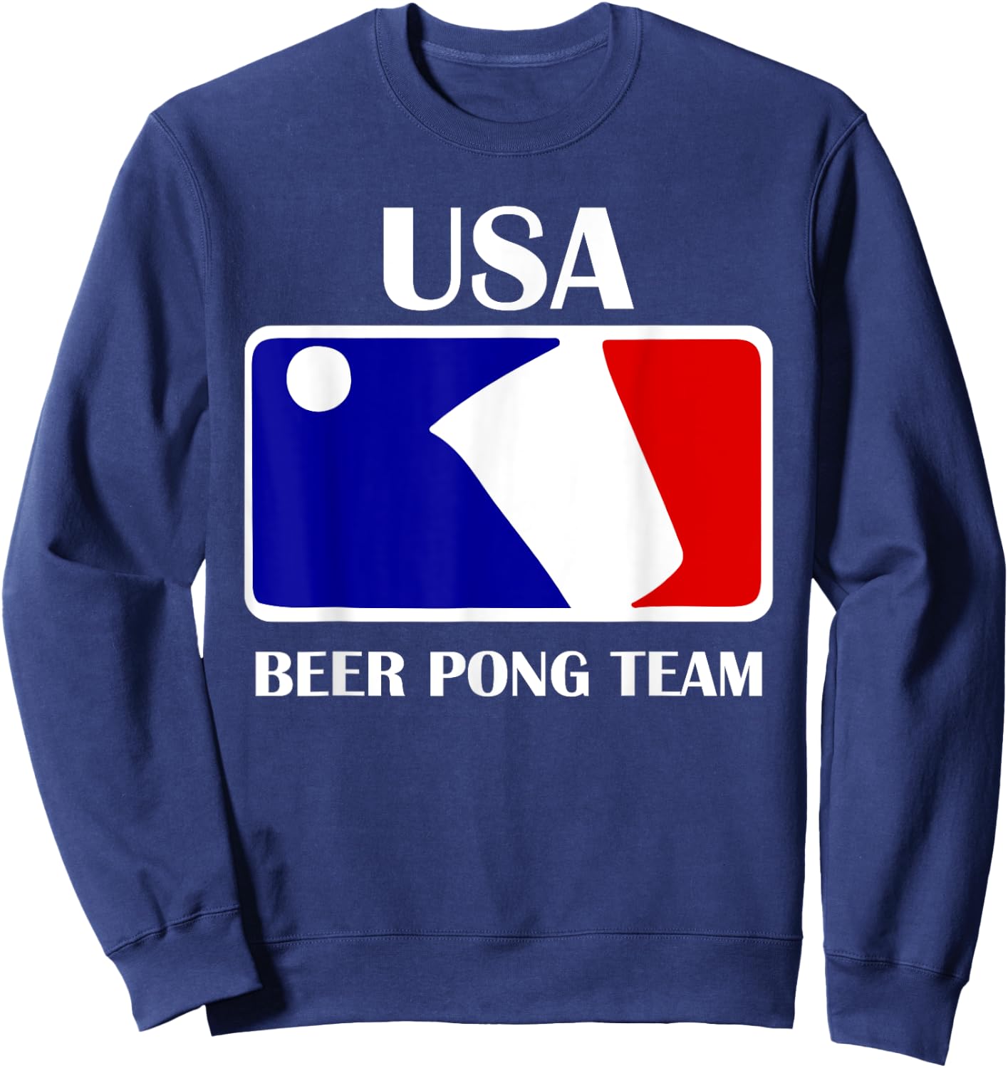 USA Drinking Team American Flag Patriotic Beer Pong Frat Men Sweatshirt - Sweatshirt | Navy