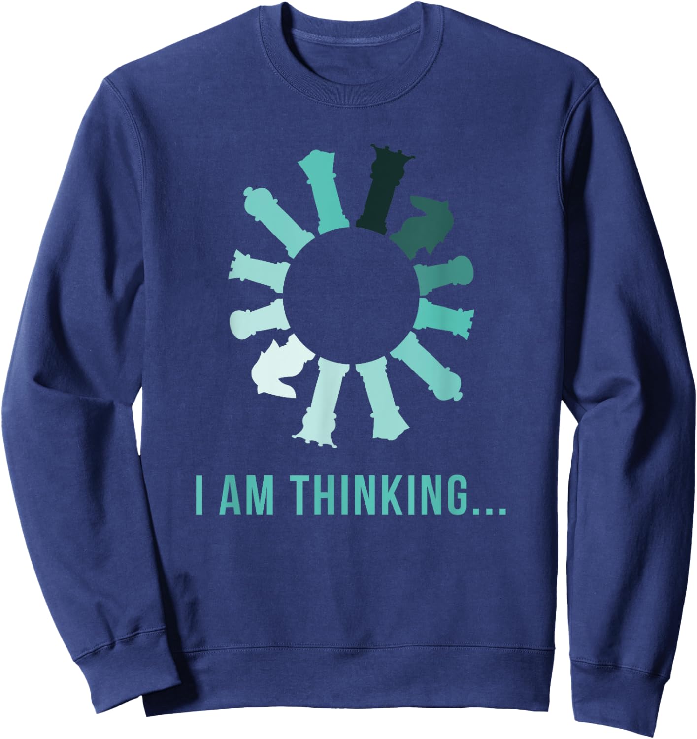 Funny Chess Chess Player Thinking Sweatshirt - Sweatshirt | Navy