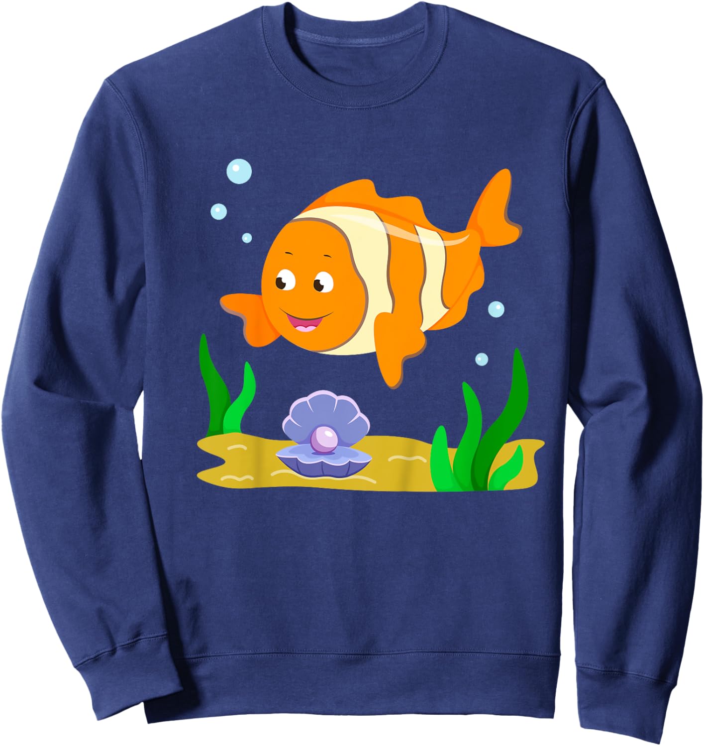 Cute clown fish baby boy girl toddler Sweatshirt - Sweatshirt | Navy