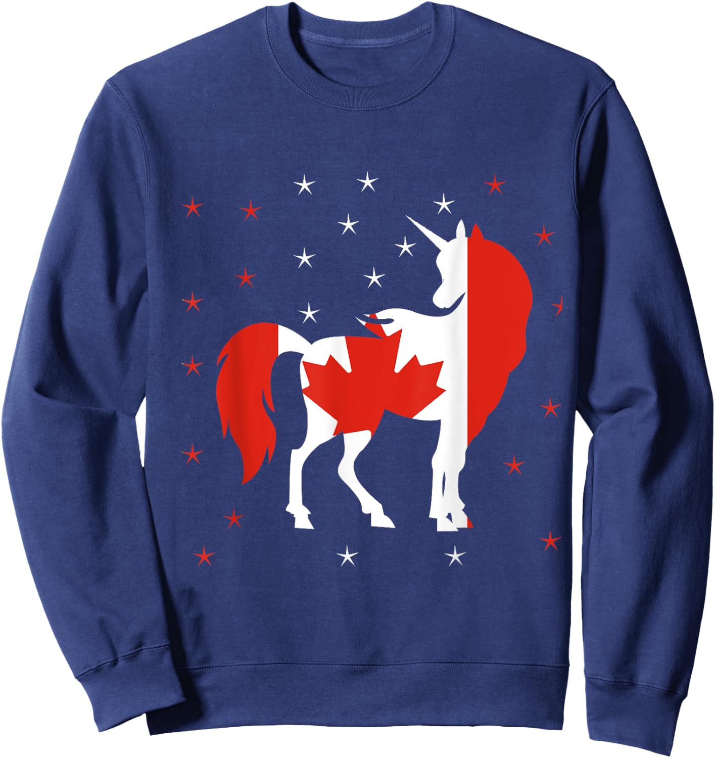 Unicorn Canada Flag Canadian Sweatshirt - Sweatshirt | Navy