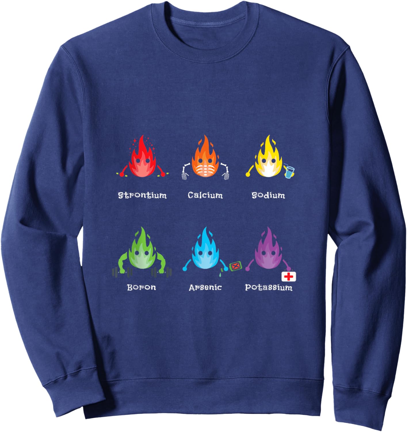 Periodic Elements Chemistry Lovers Science Teacher Sweatshirt - Sweatshirt | Navy