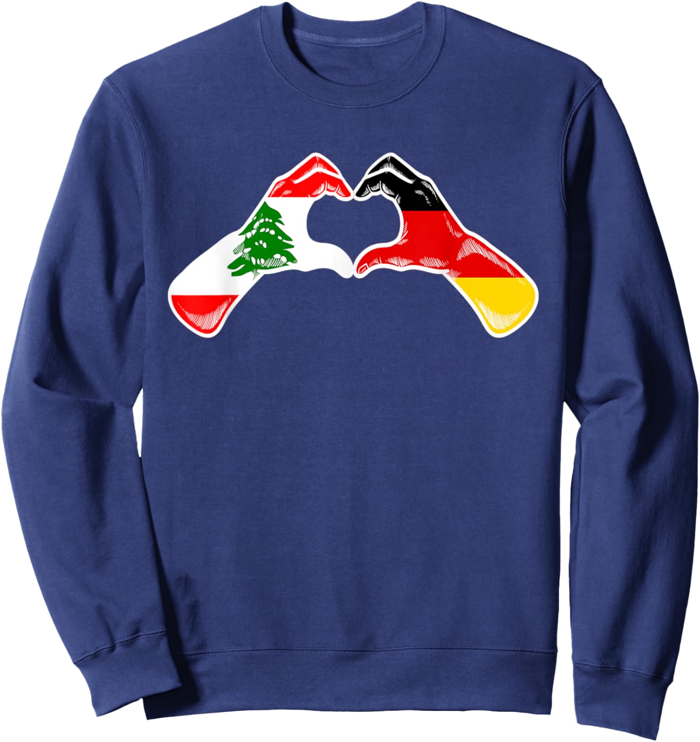 lebanon Germany Flag - lebanese German Heart Sweatshirt - Sweatshirt | Navy