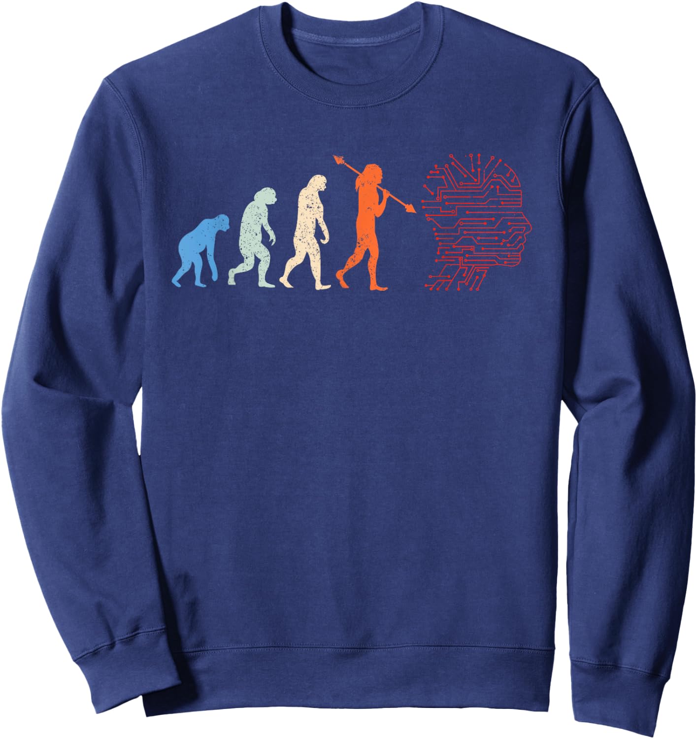 Artificial Intelligence Evolution - Funny AI Evolution Sweatshirt - Sweatshirt | Navy