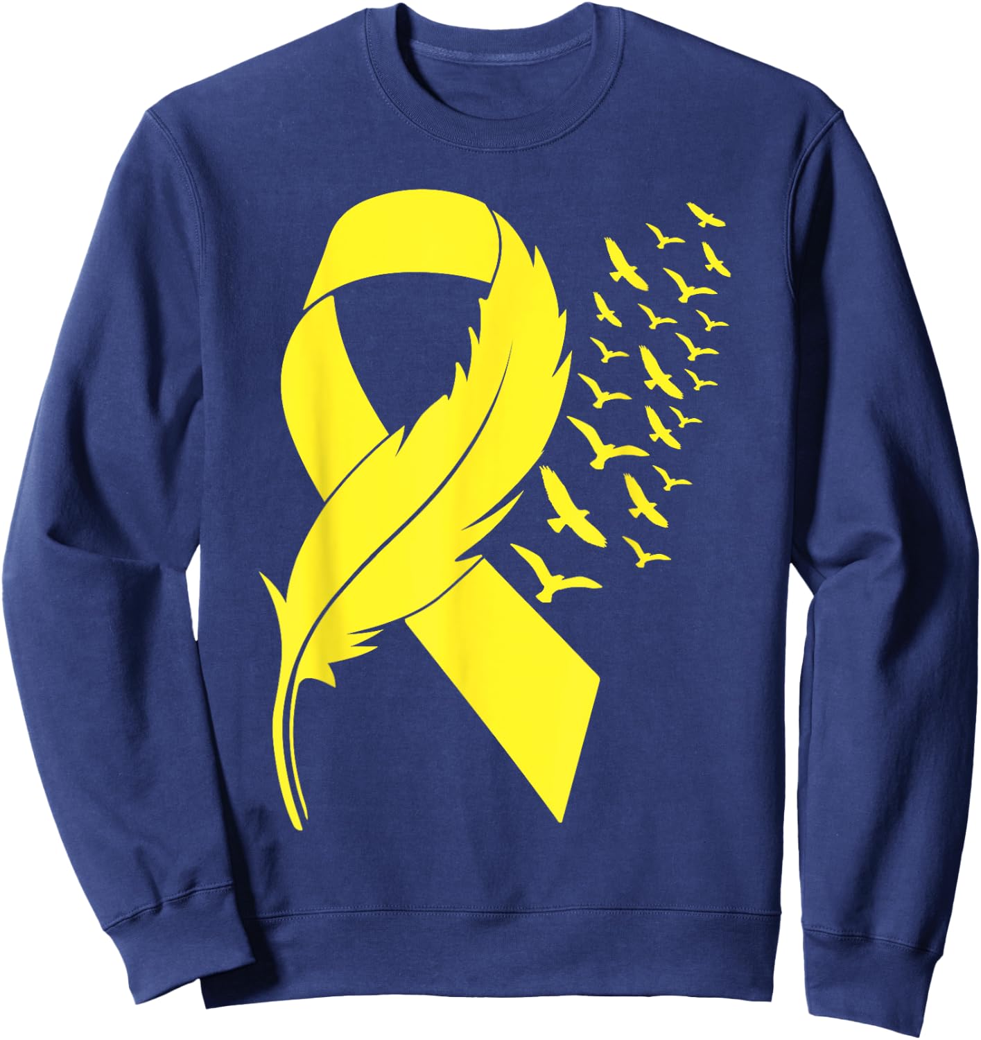 Spina Bifida Awareness Yellow Ribbon Sweatshirt - Sweatshirt | Navy