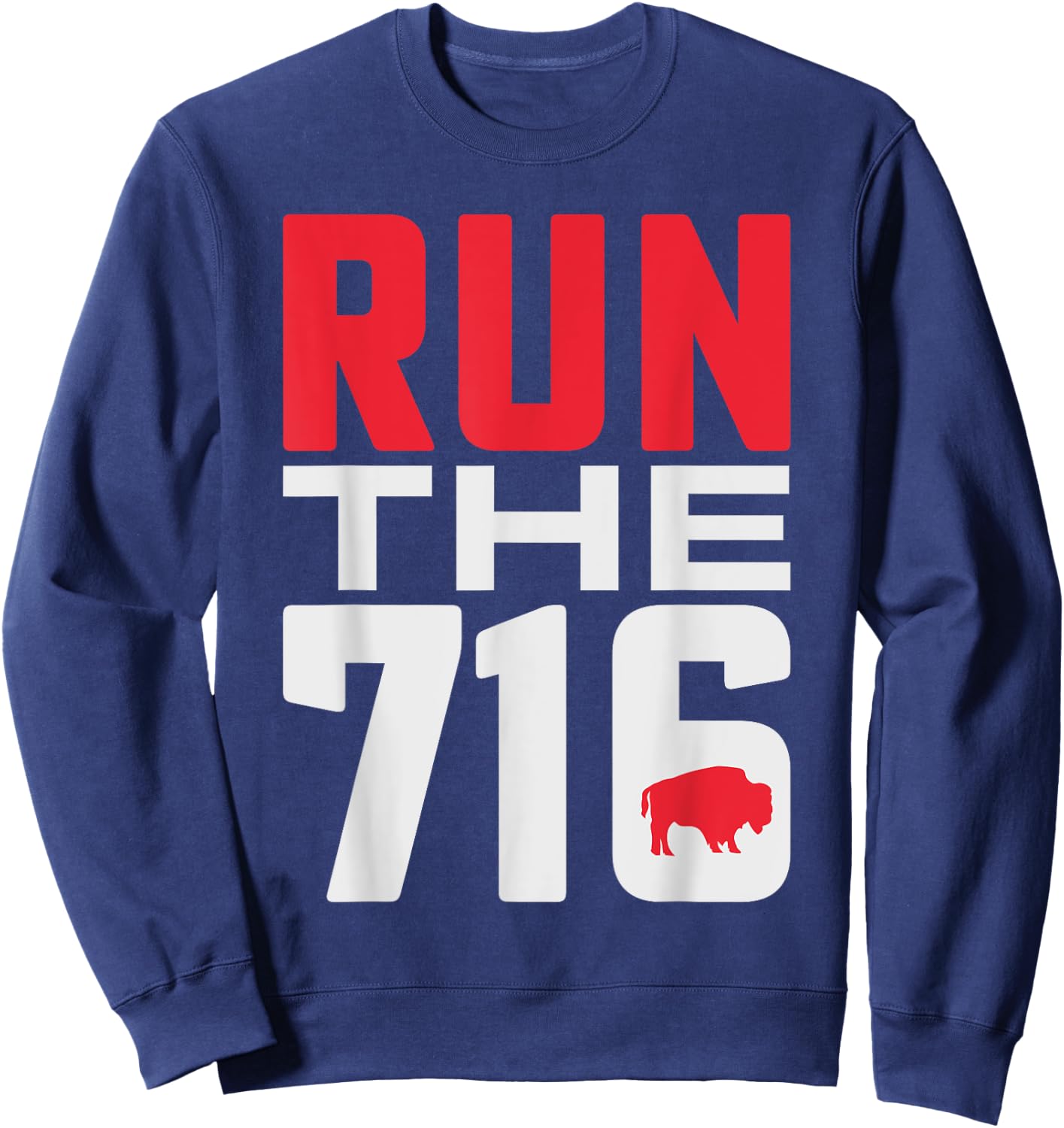 Buffalo Runner Run the 716 Buffalo NY Sweatshirt - Sweatshirt | Navy