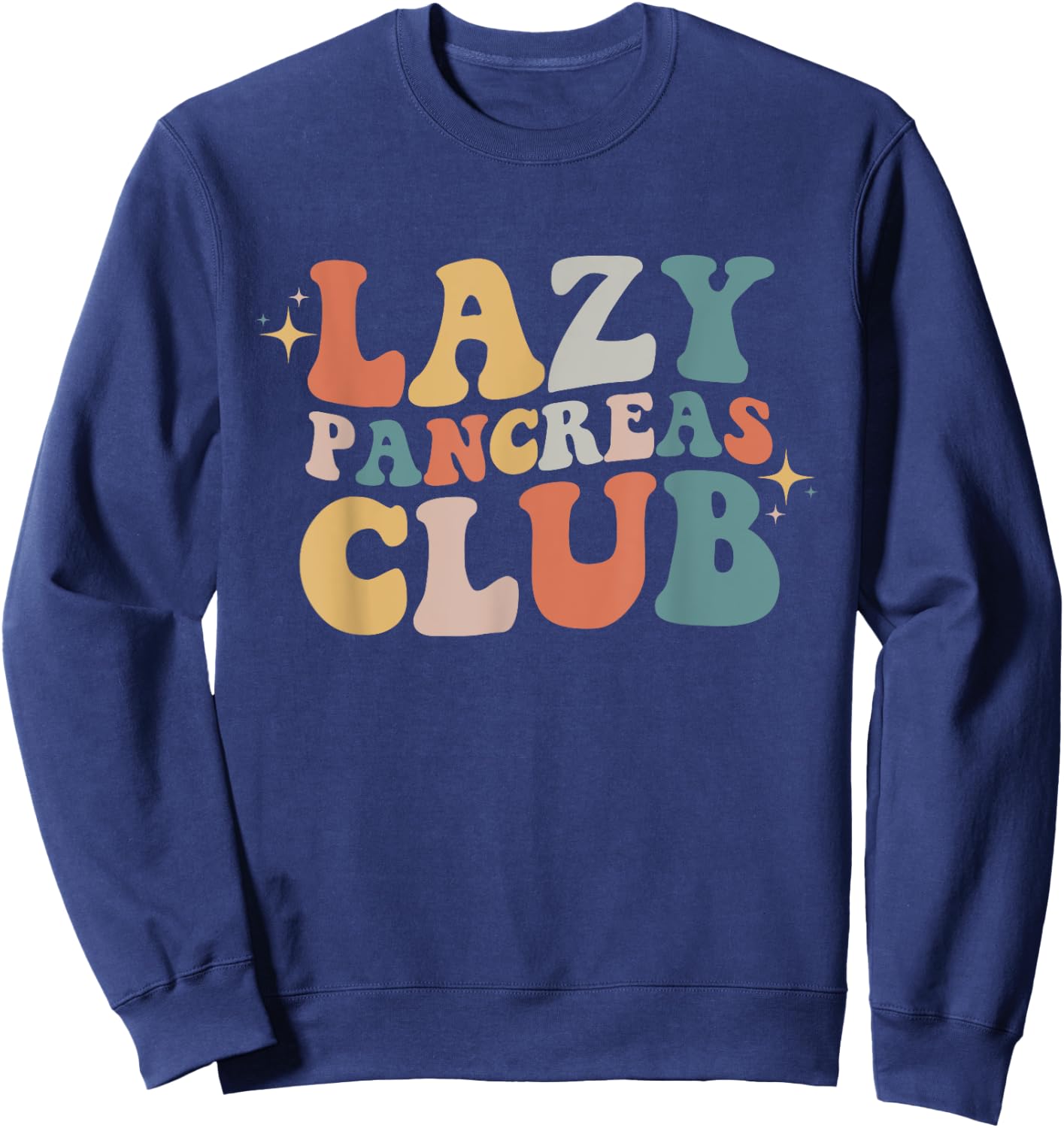 Lazy Pancreas Club Retro Diabetes Awareness Day Sweatshirt - Sweatshirt | Navy